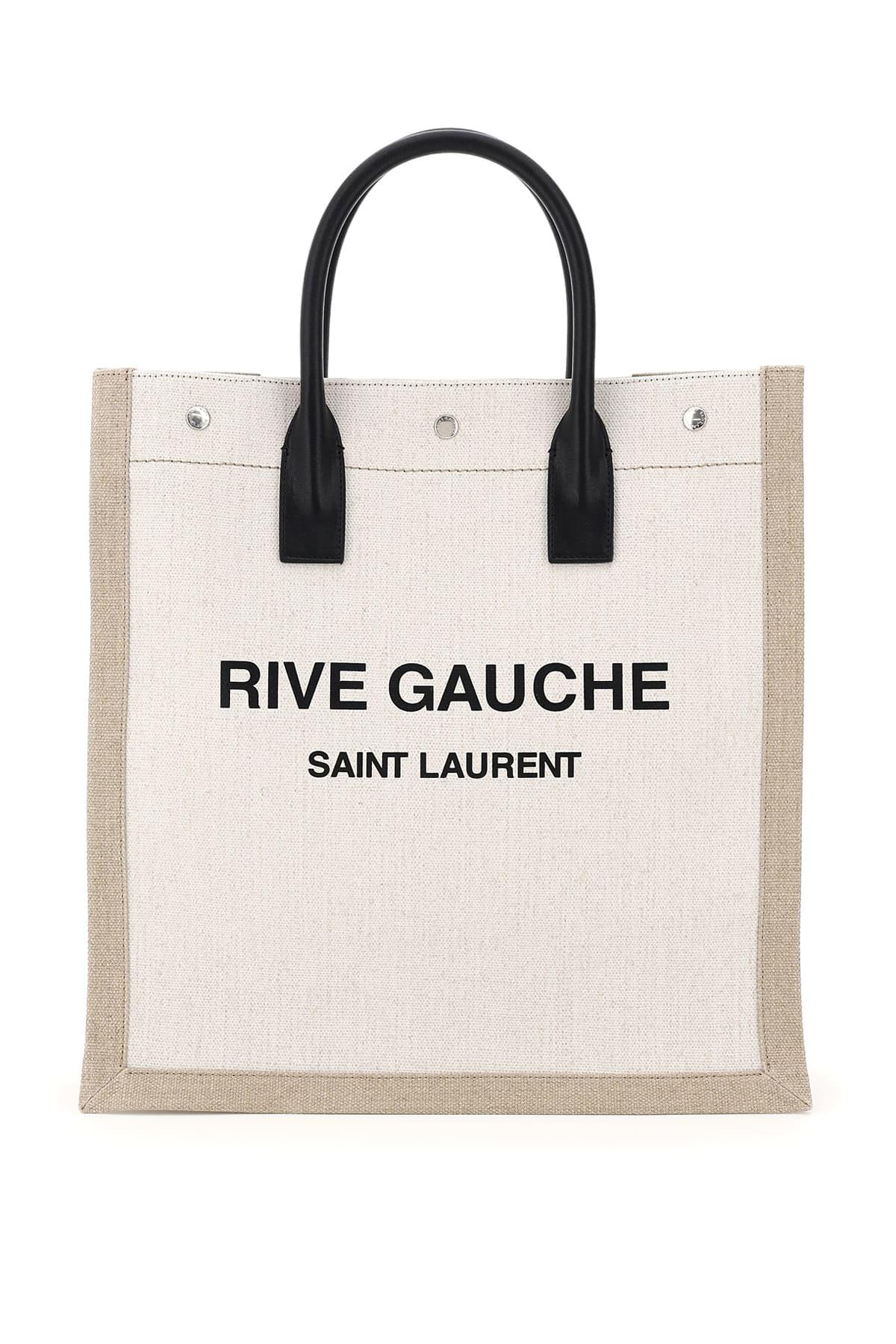 Saint Laurent Linen Rive Gauche Noe Bag in Beige (Natural) - Lyst