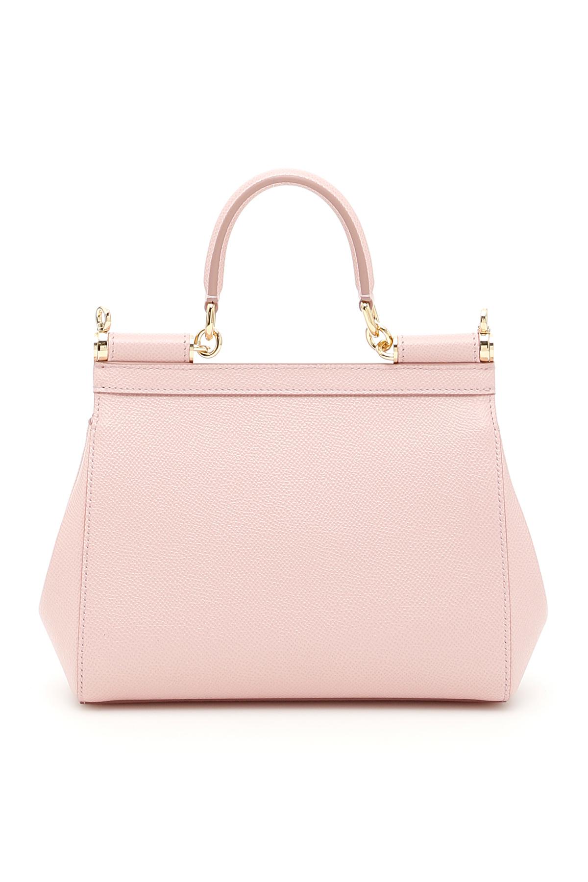 Dolce & Gabbana Leather Small Sicily Bag in Pink & Purple (Pink 