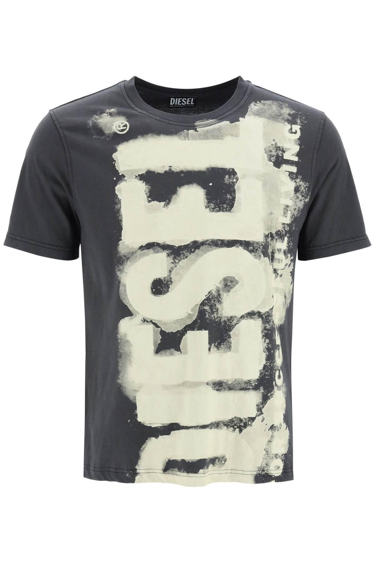 DIESEL Logo Print T shirt in Black for Men Lyst Australia