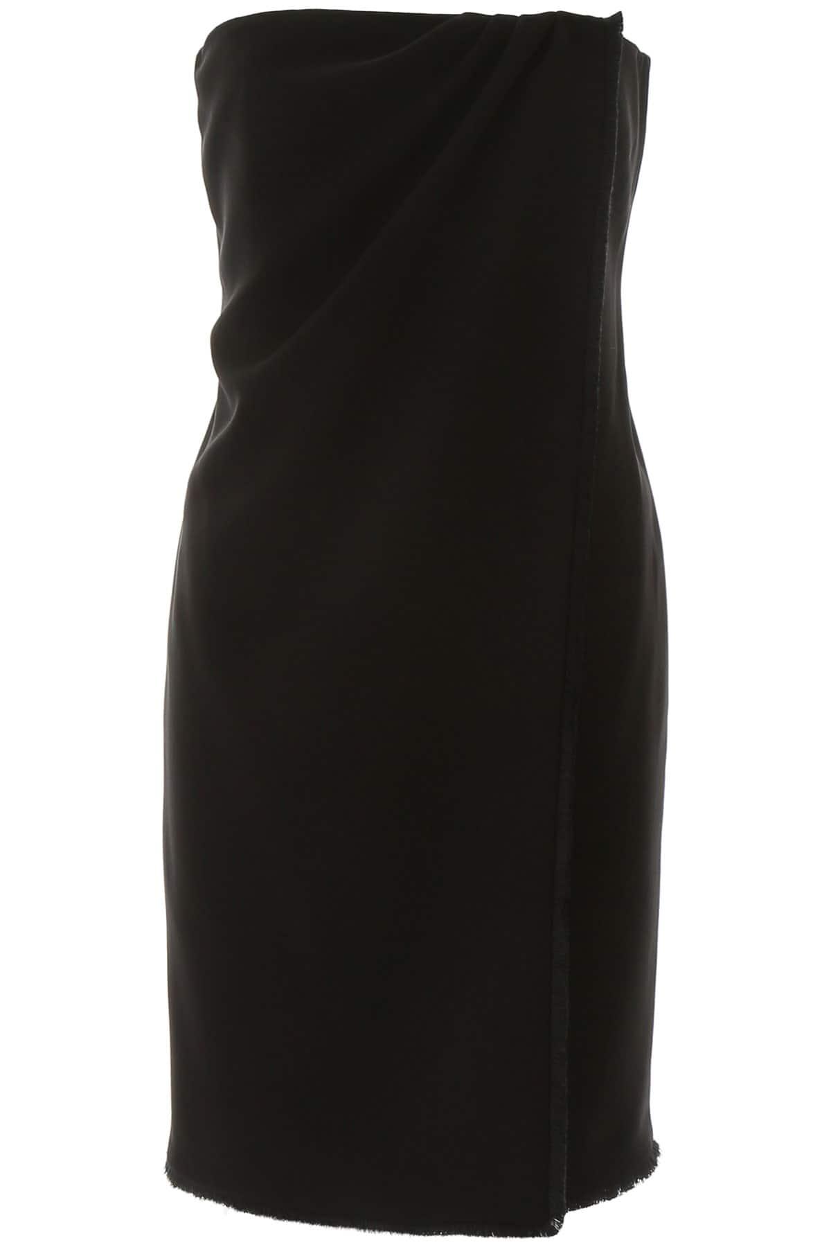 Max Mara Satin Strapless Mini Dress in Black - Lyst