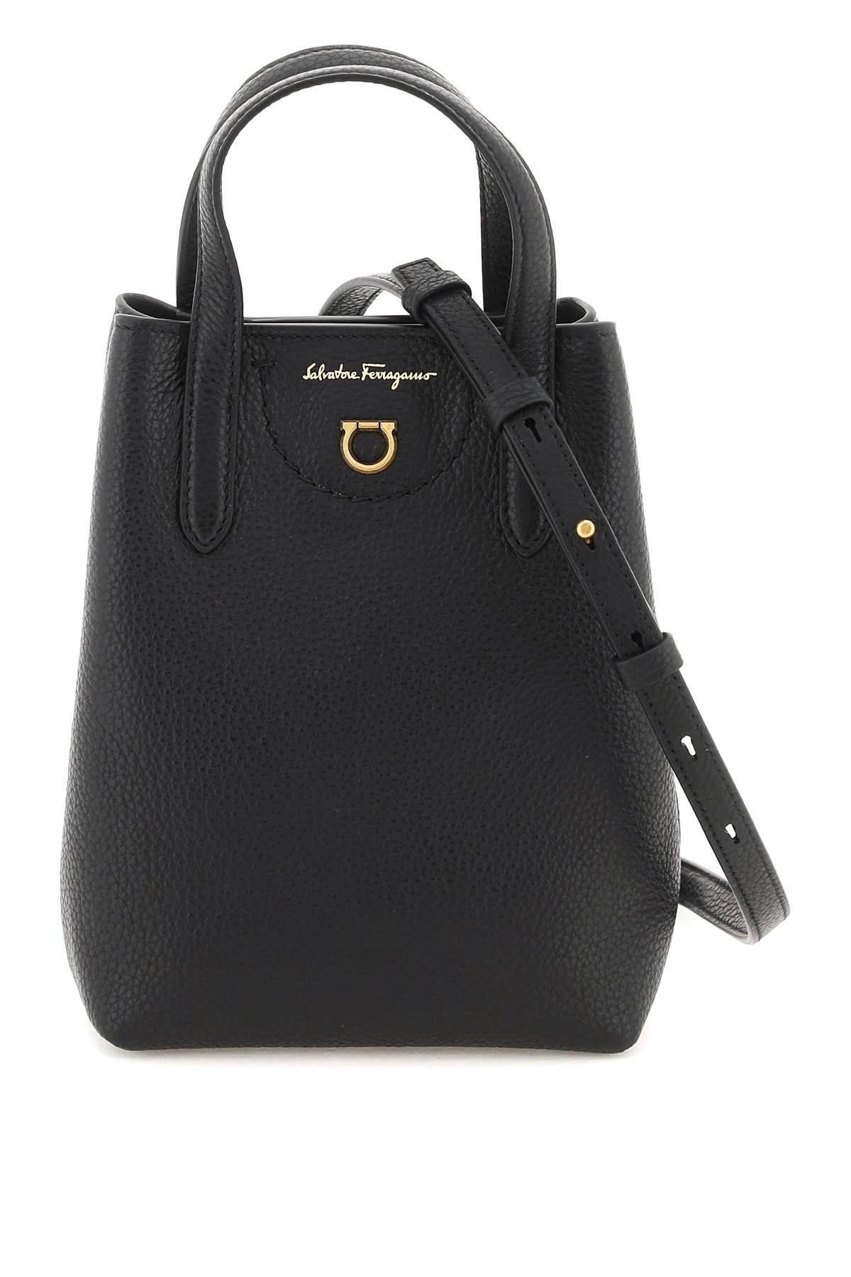 Ferragamo 'travel' Mini Bag Os Black Leather | Lyst