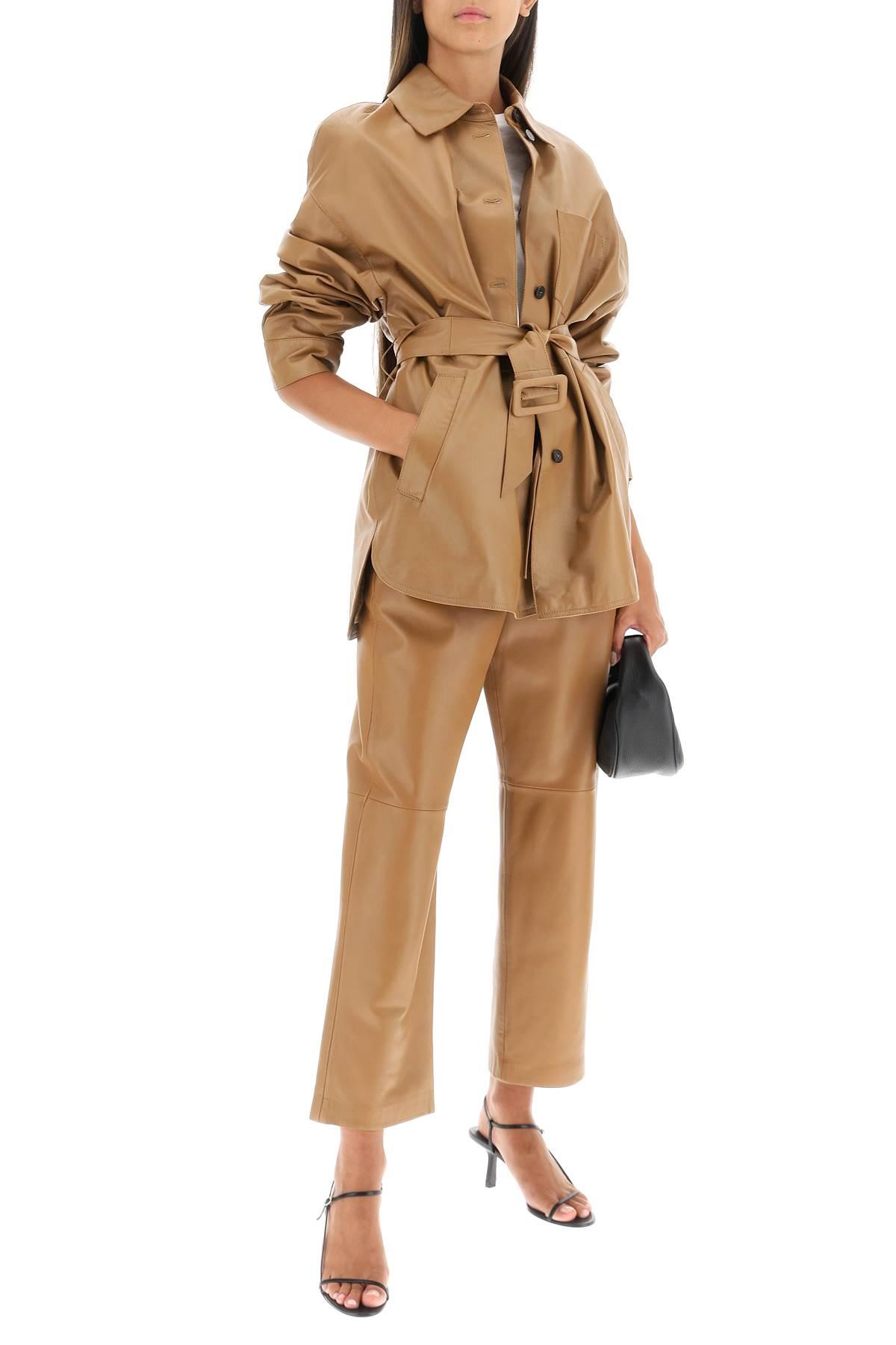 Weekend by Maxmara 'scena' Belted Nappa Jacket in Natural | Lyst