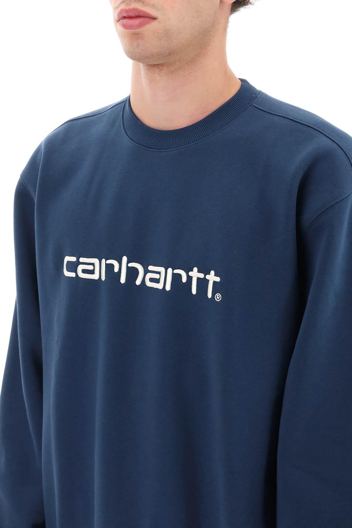 Carhartt WIP Crew-neck Sweatshirt With Logo Embroidery in Blue for