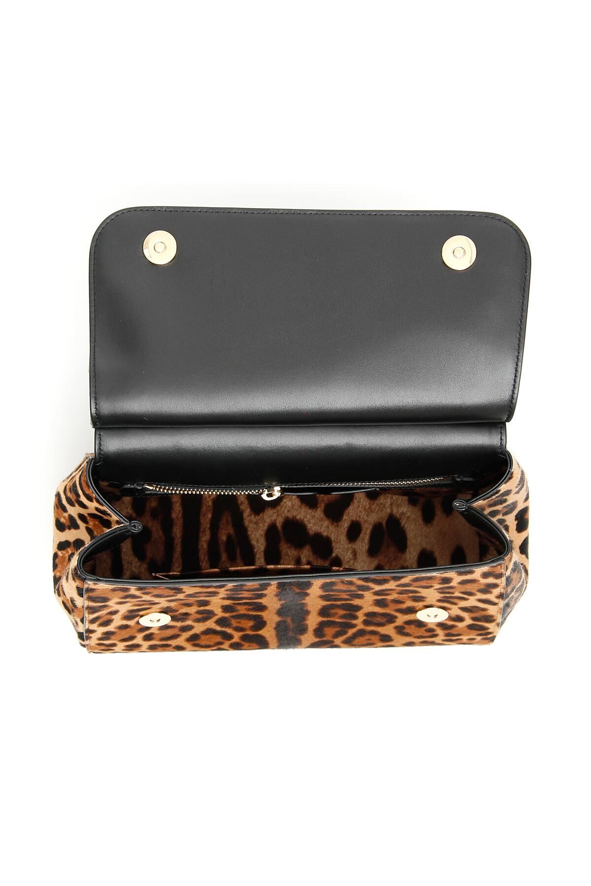 Dolce & Gabbana Handbags, Medium Sicily bag in leopard-print polished  calfskin Animal Print female OneSize