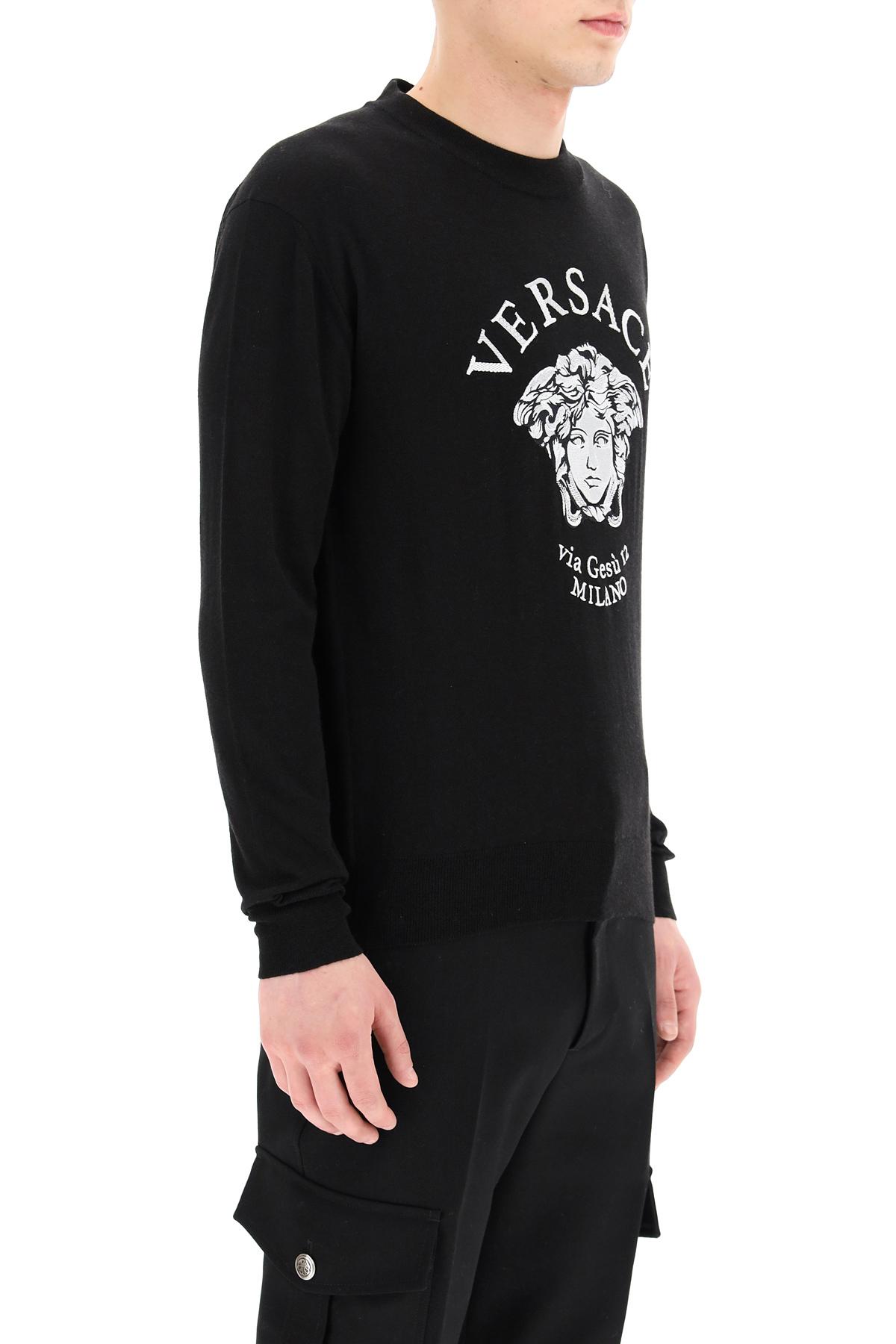 Versace Cotton Sweater Medusa Via Gesù 12 in Black,Grey (Black) for Men ...