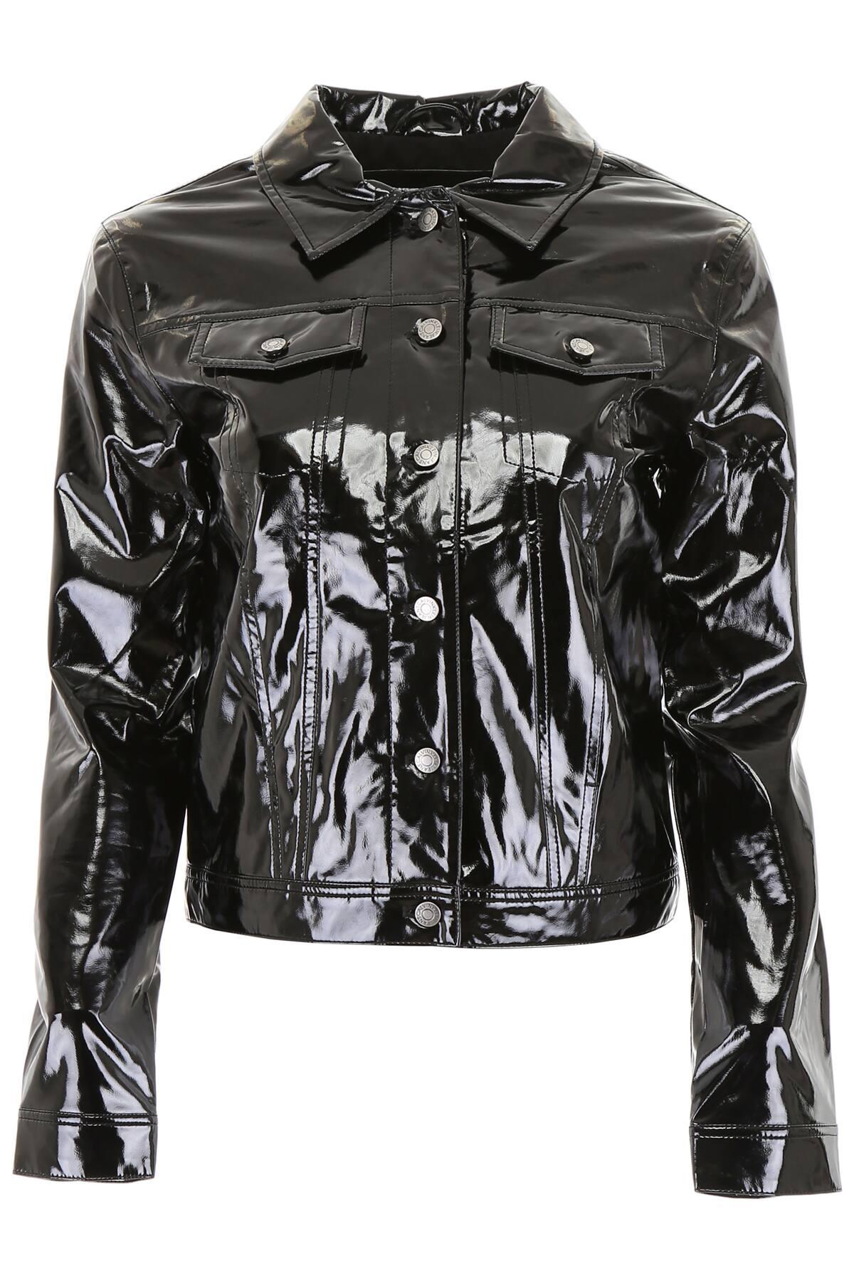 Calvin Klein Denim Vinyl Jacket in Black | Lyst