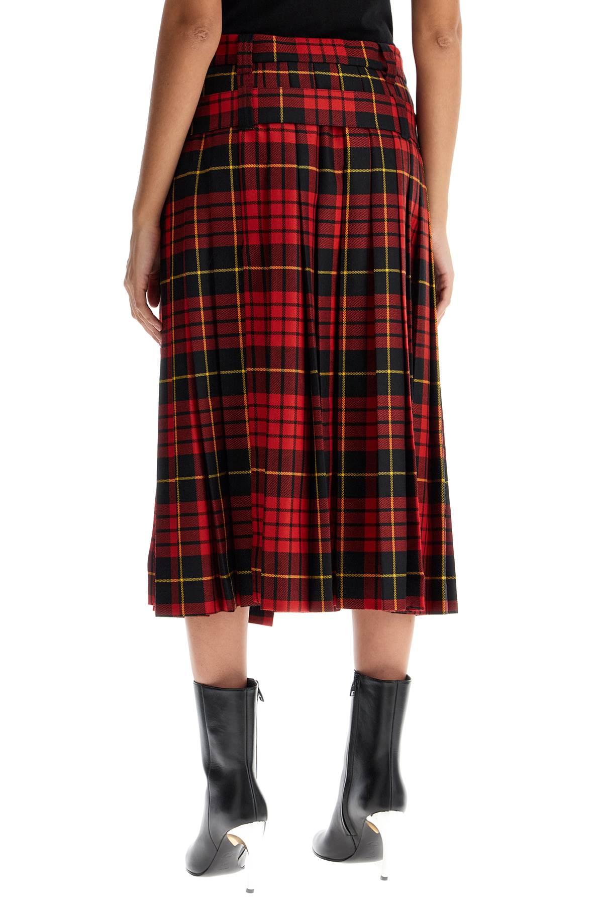 Alexander McQueen Plaid Pleated Skirt With in Red Lyst