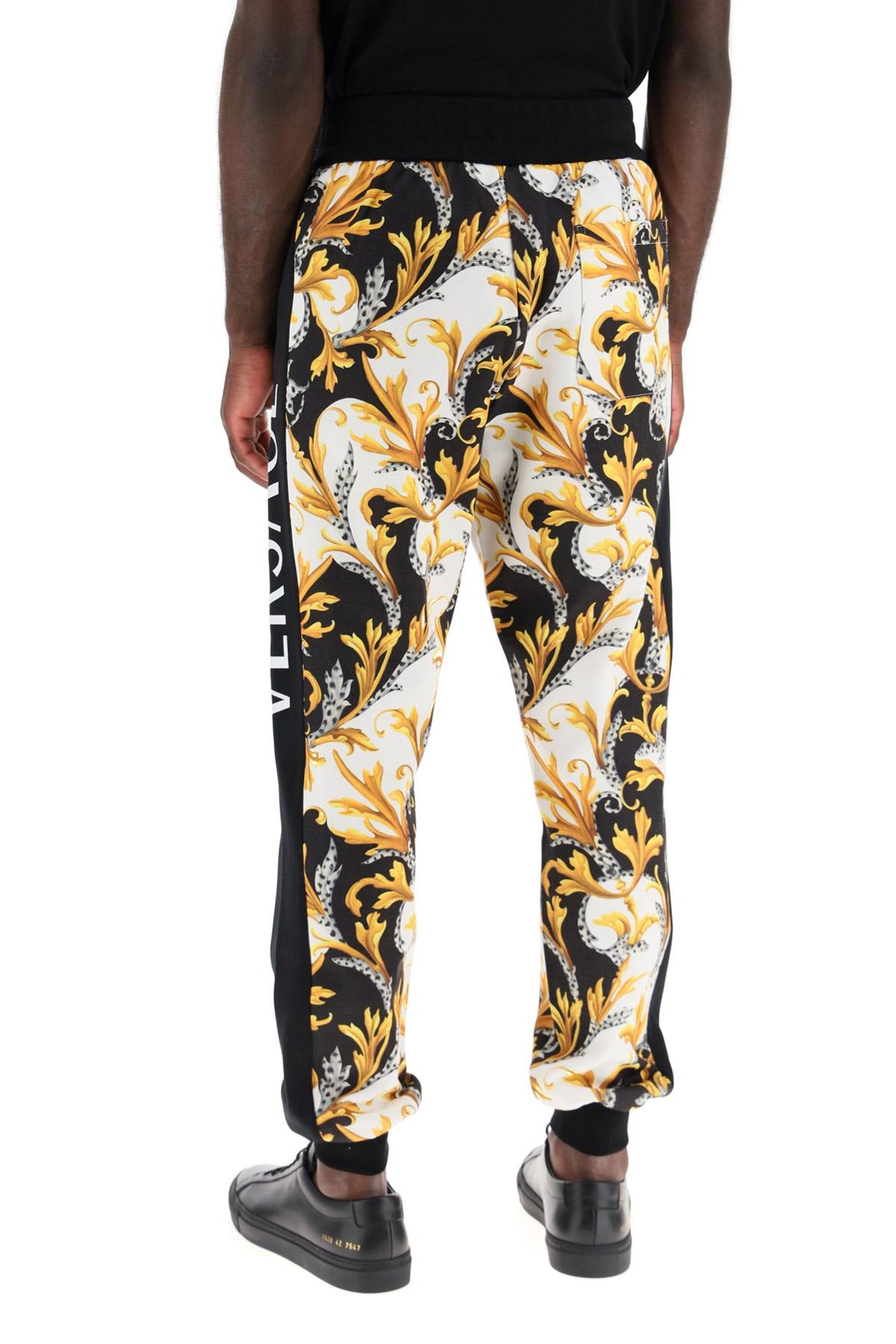 Versace Acanthus Barocco Print jogger Pants in Yellow for Men Lyst