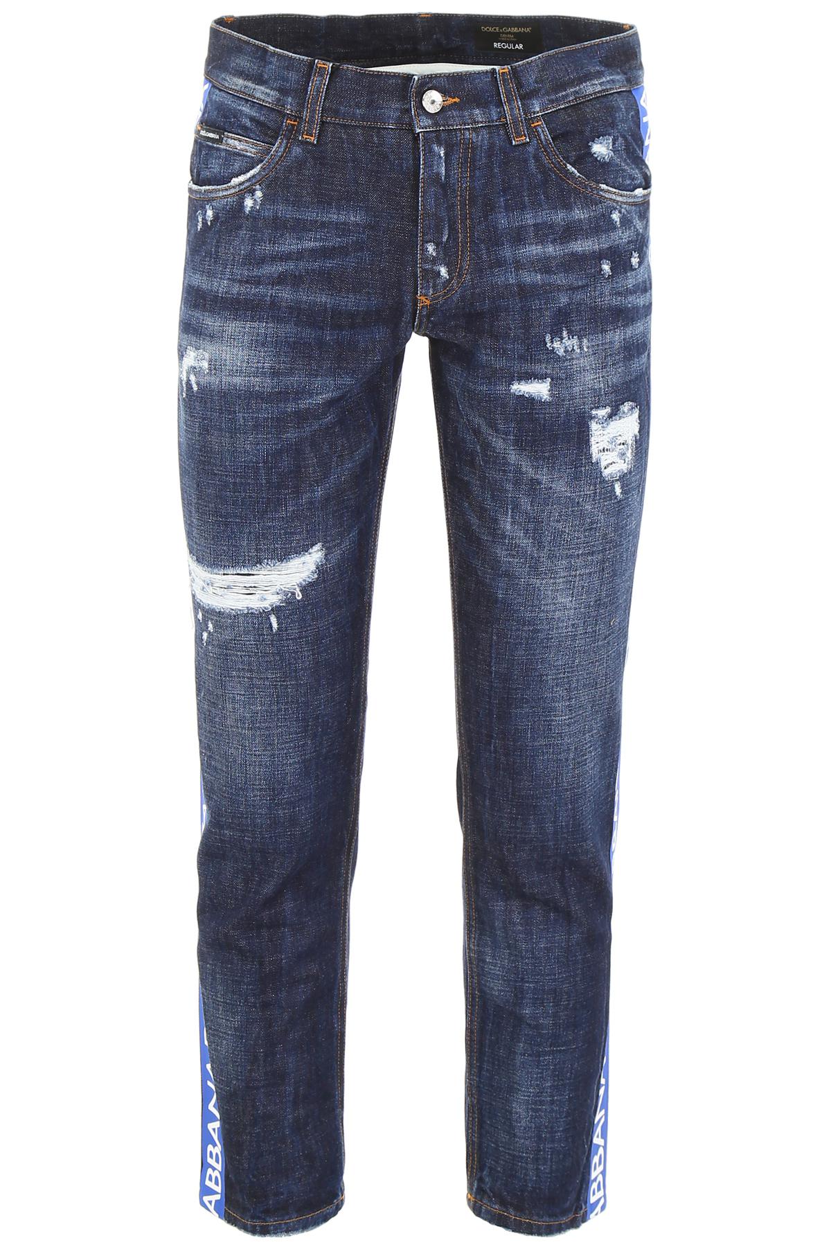 Jeans banda laterale logo da Uomo di Dolce & Gabbana in Blu | Lyst