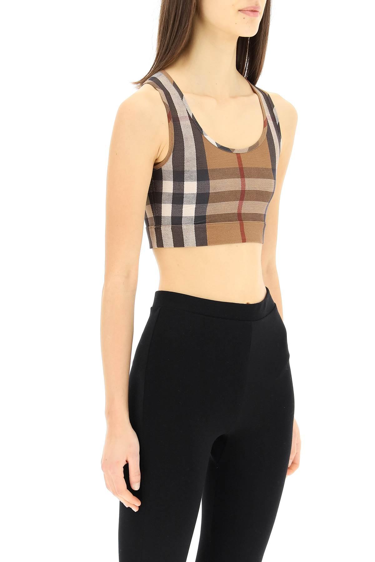 Burberry Synthetic Tartan Sporty Top in Brown (Black) | Lyst