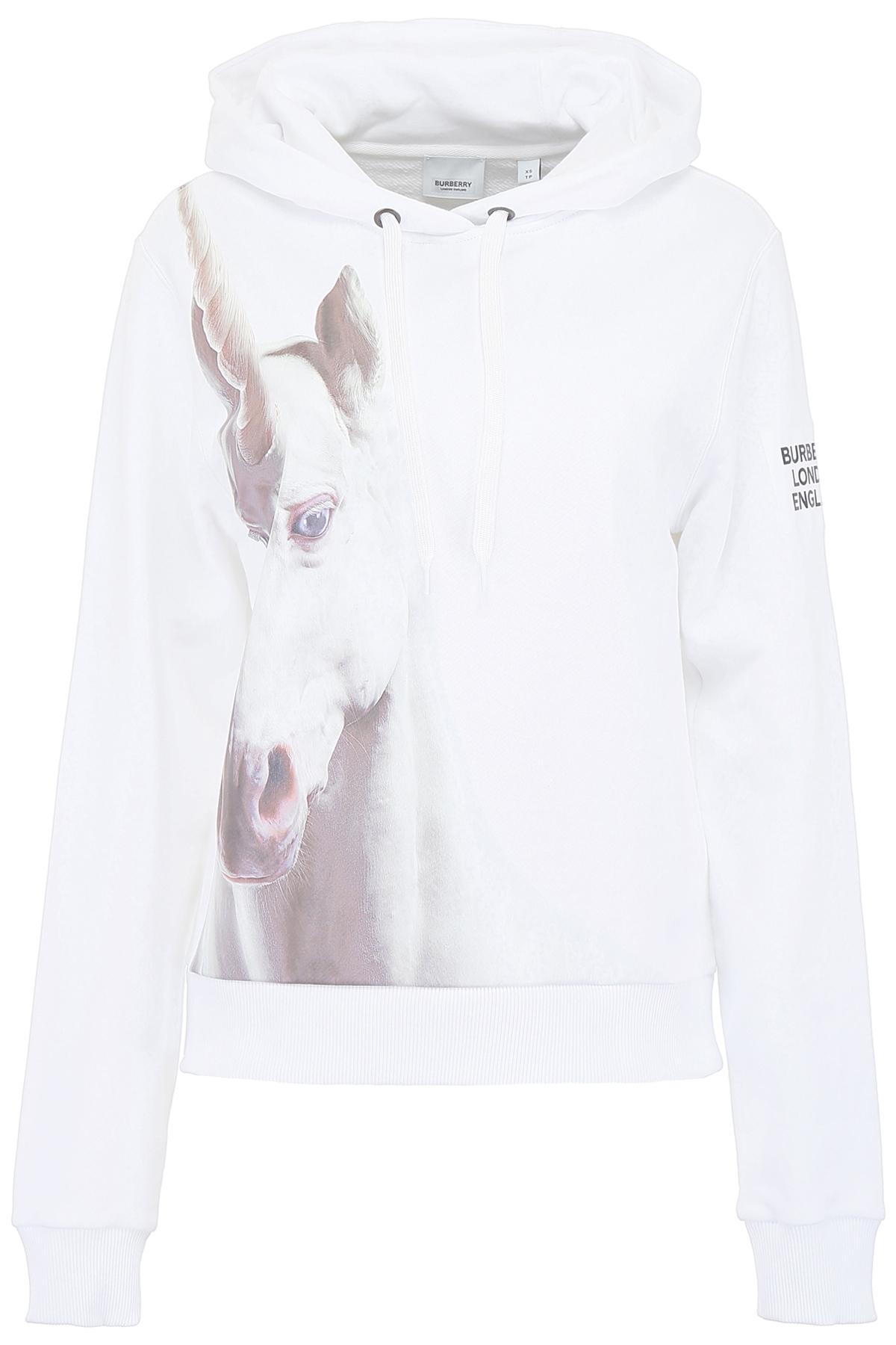 Burberry Cotton Runway Unicorn Print Hoodie in White | Lyst