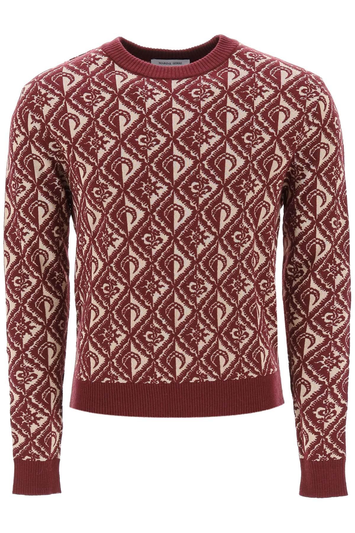 Marine Serre Moon Diamant Jacquard Knit Sweater in Red for Men