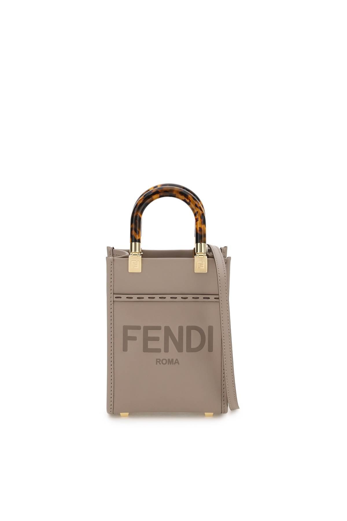 Fendi Mini Sunshine Shopper Bag in Grey | Lyst Canada