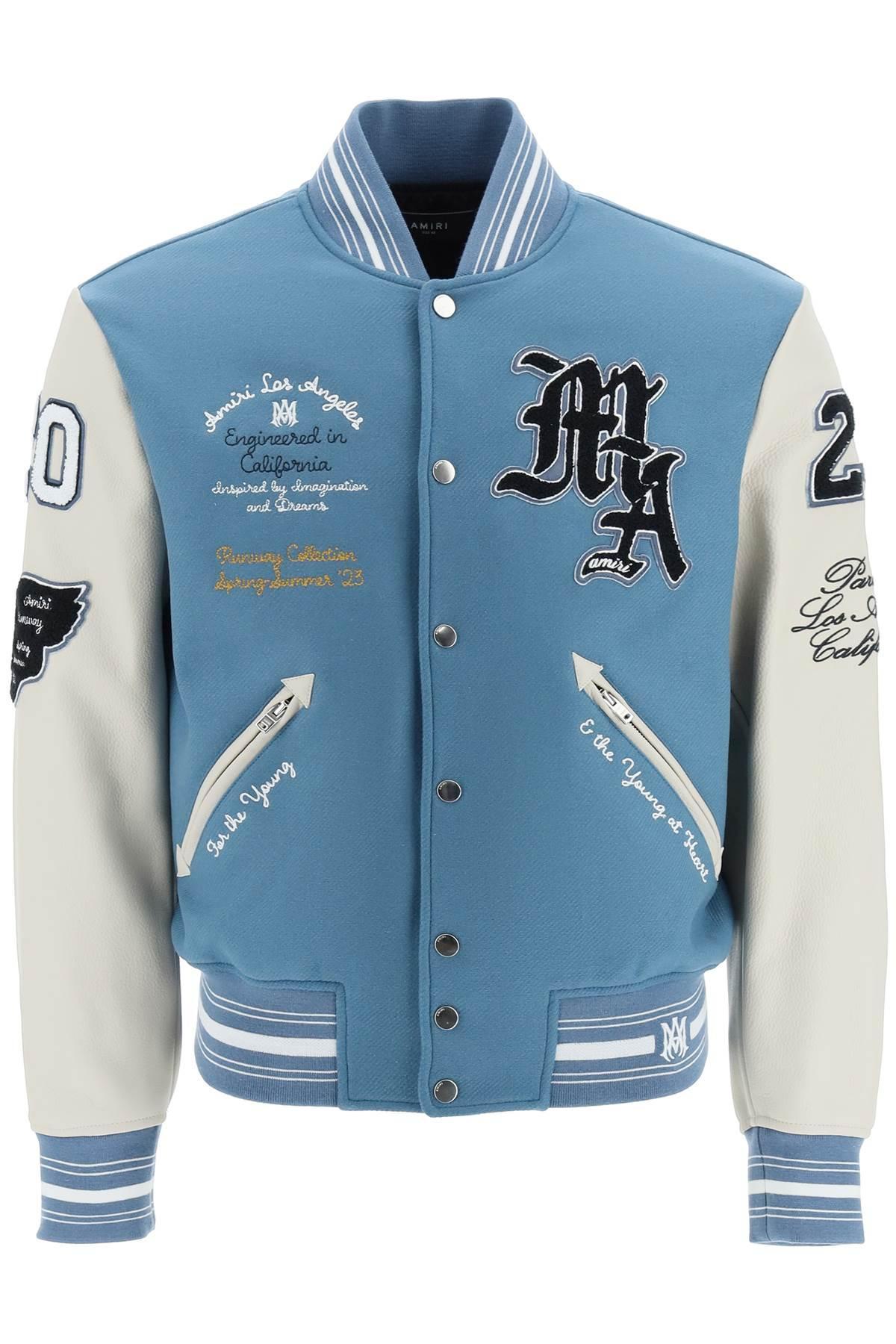 Amiri Varsity Jacket With Patches And Embroideries in Blue for Men