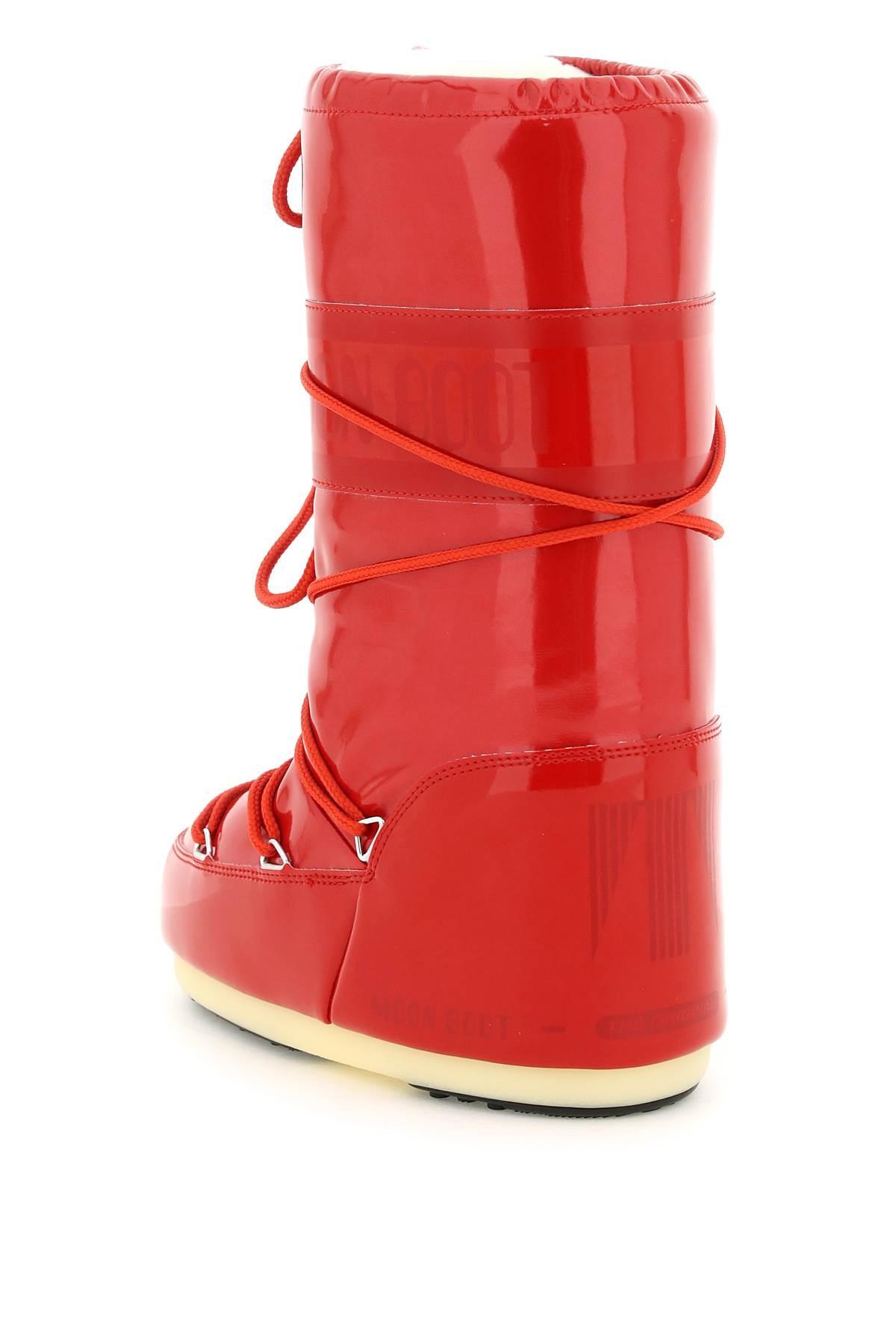 Moon Boot Vinyl Snow Boots Icon in Red | Lyst