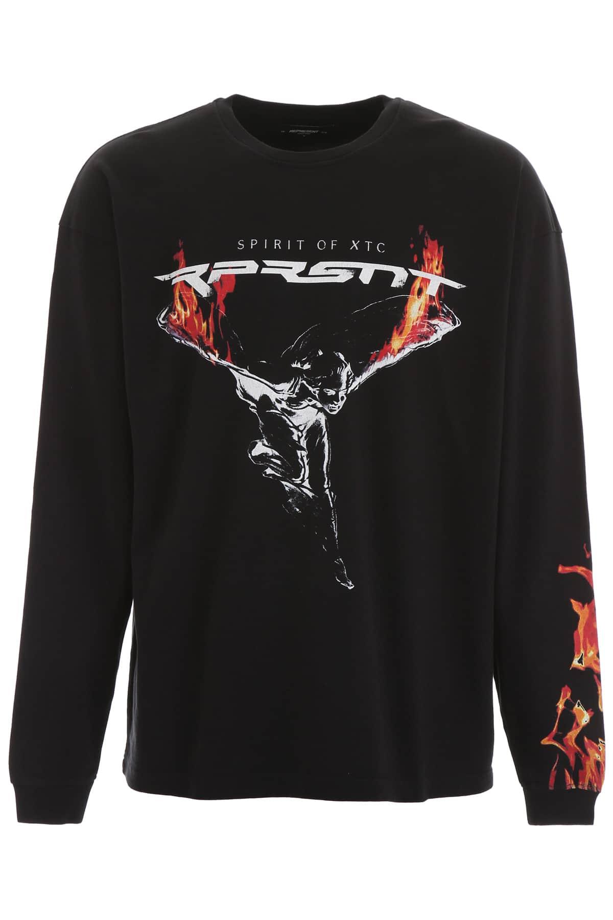 Represent Cotton Printed Tshirt in Black for Men Lyst