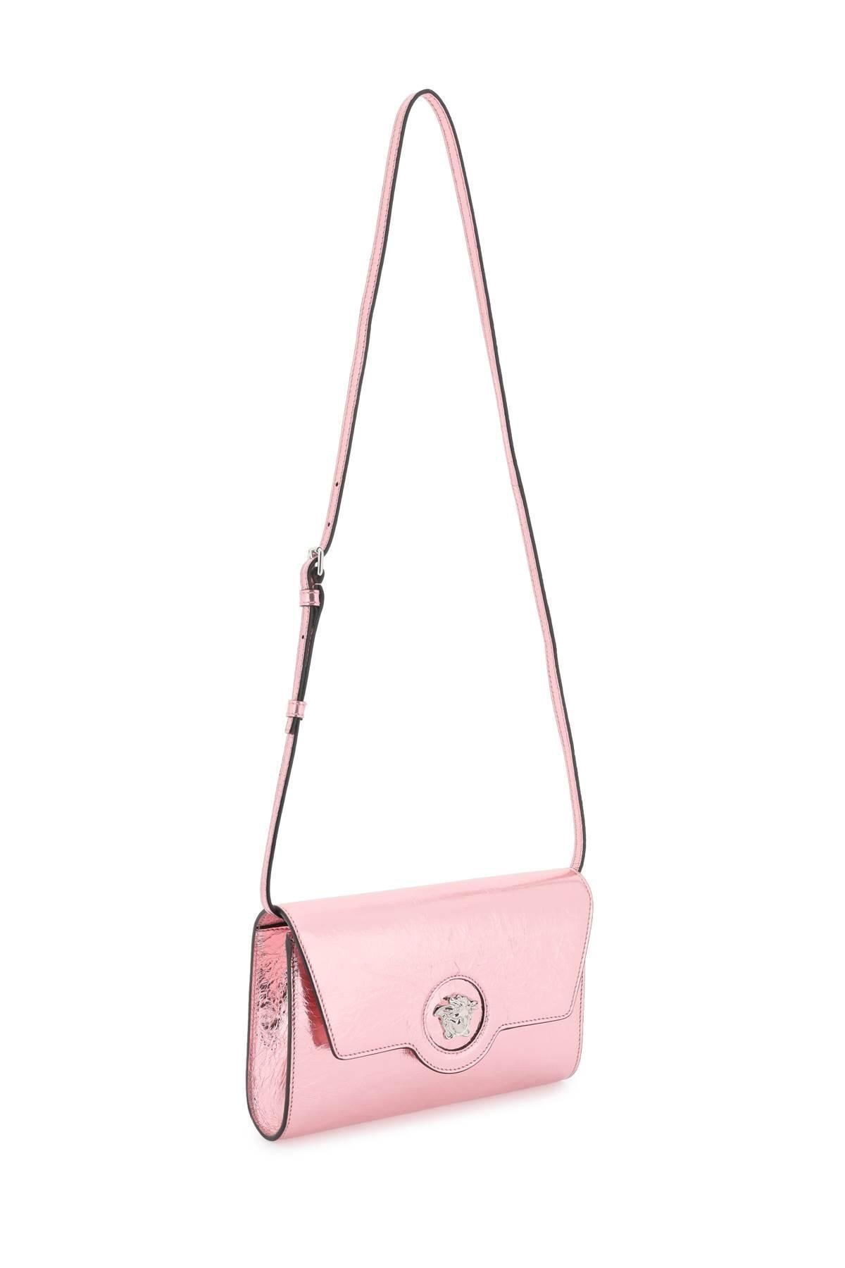 NEW $1,575 VERSACE Pink Leather LA MEDUSA LOGO Crossbody BAG 1L59V