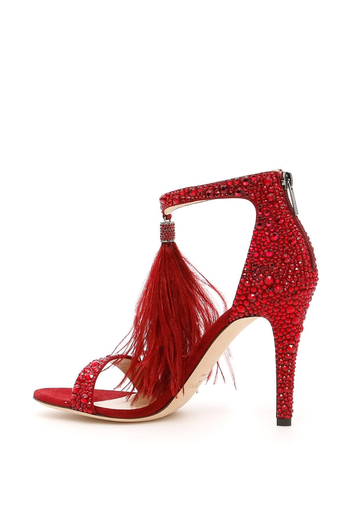 Jimmy Choo Viola 100 Sandals in Red | Lyst Australia
