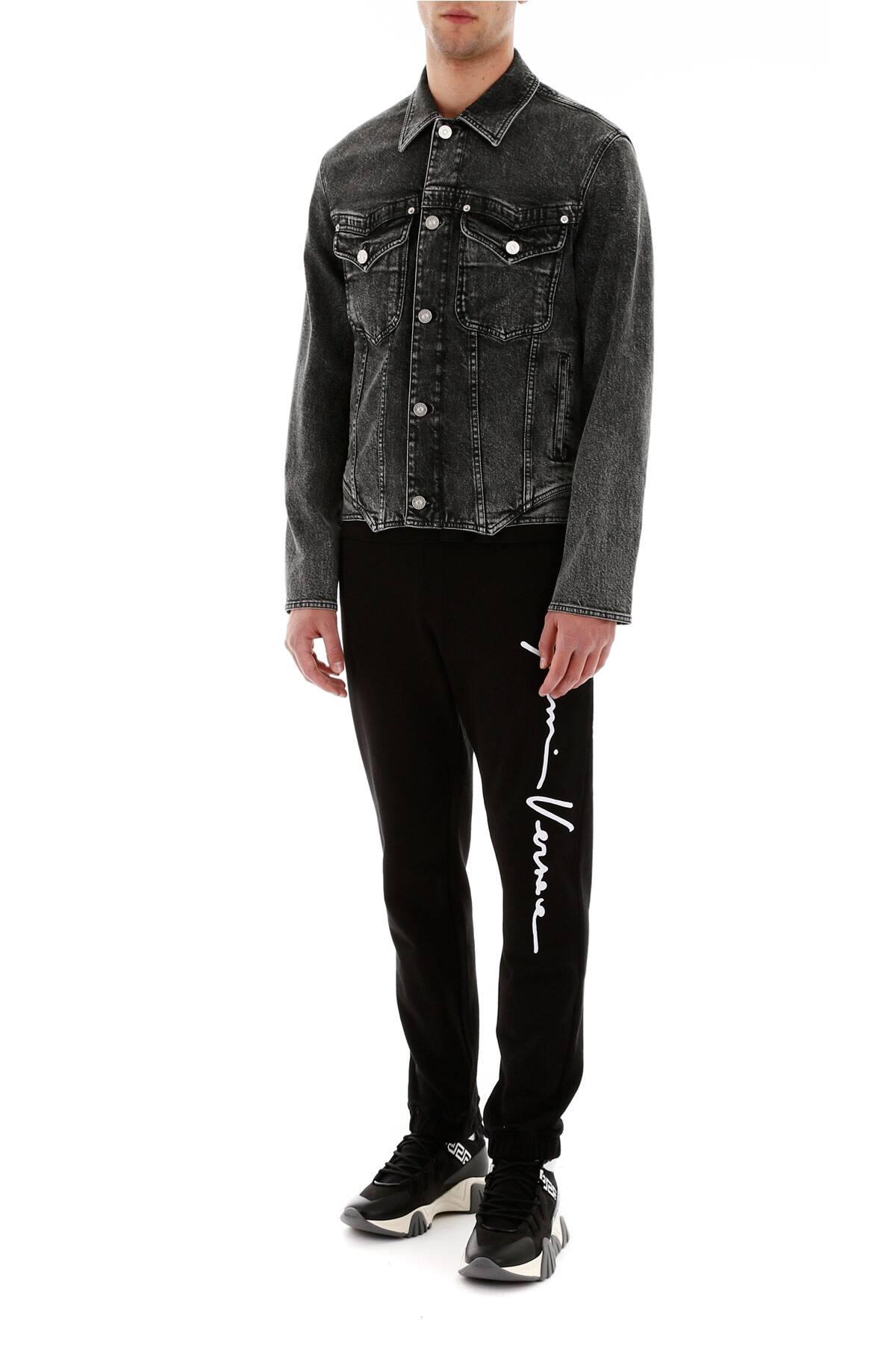 Versace Denim Jacket in Grey,Black (Black) for Men Lyst