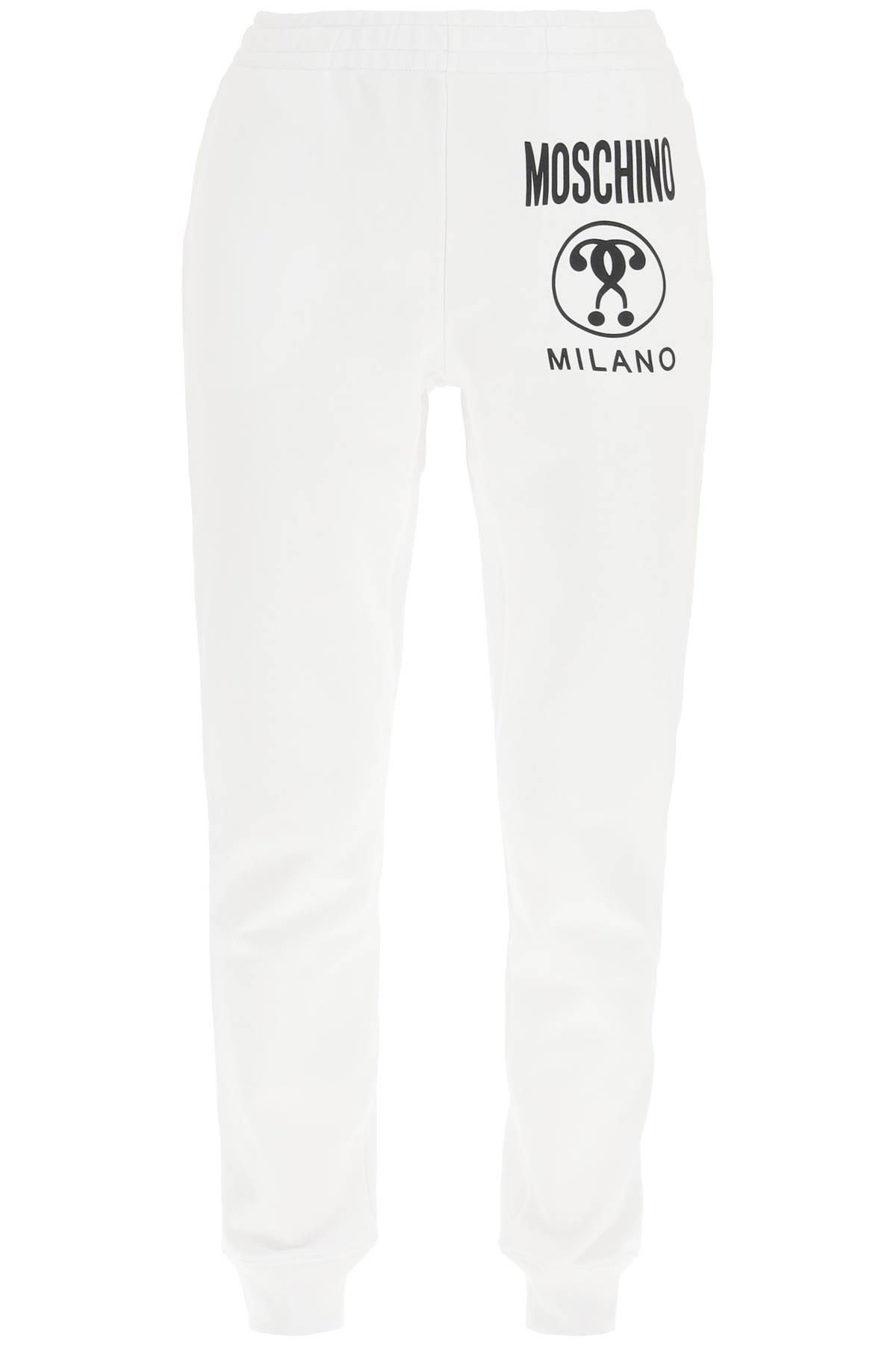 Moschino Cotton Double Question Mark Sweatpants in White - Save 24 