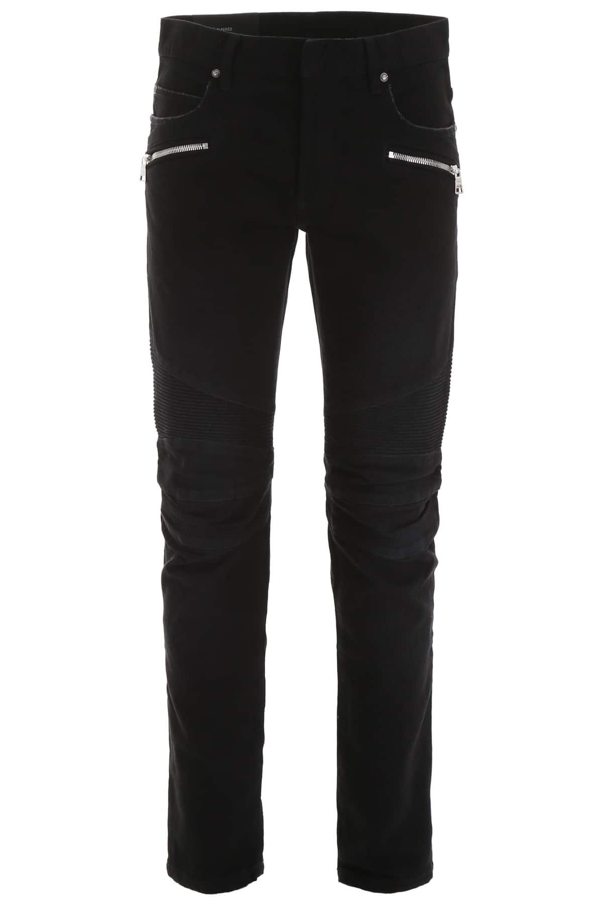 Balmain Denim Monogram Jeans in Black for Men - Lyst