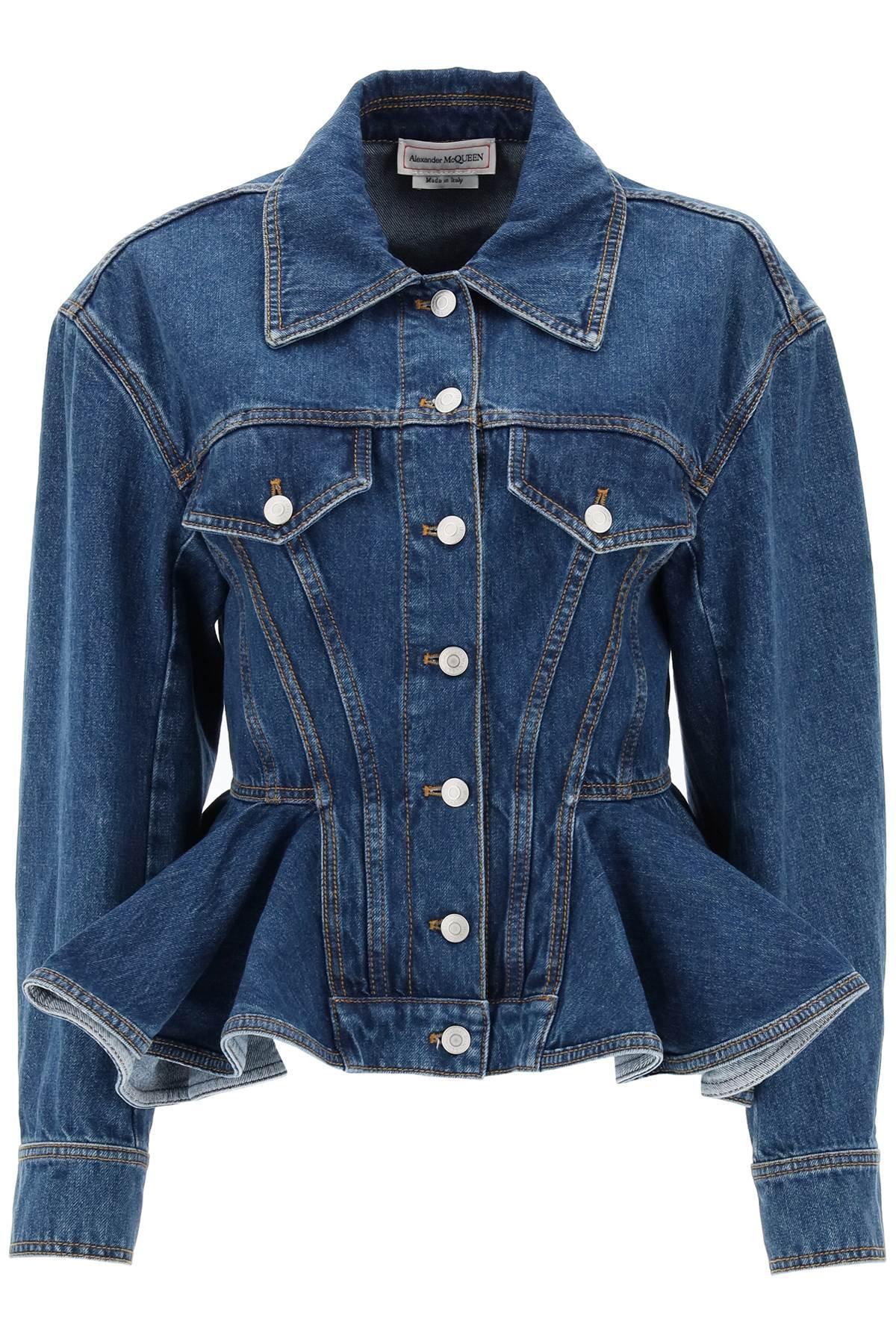 Alexander mcqueen sale peplum denim jacket