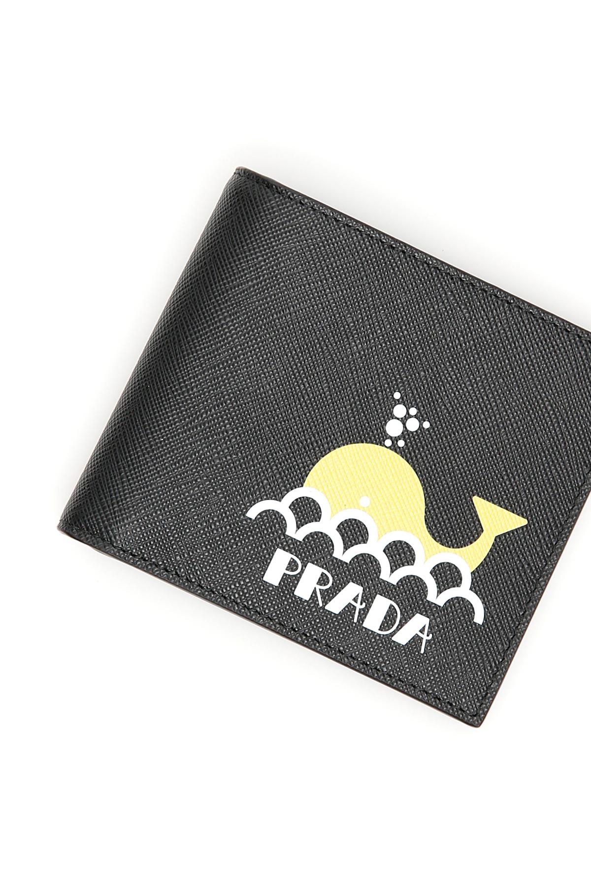 Prada Leather Whale Print Wallet in 