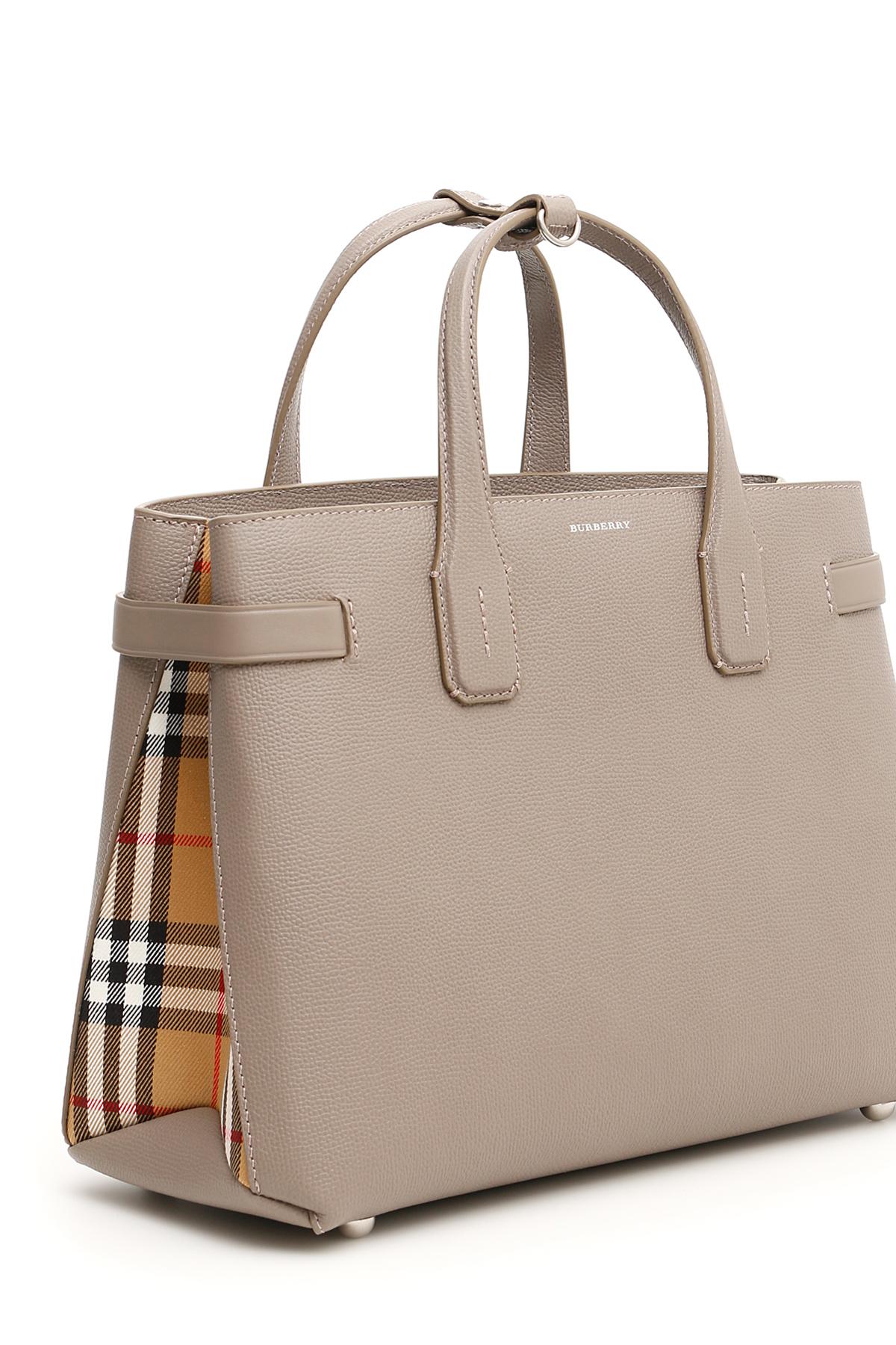 Burberry Medium Banner Bag In Taupe Brown Brown Lyst