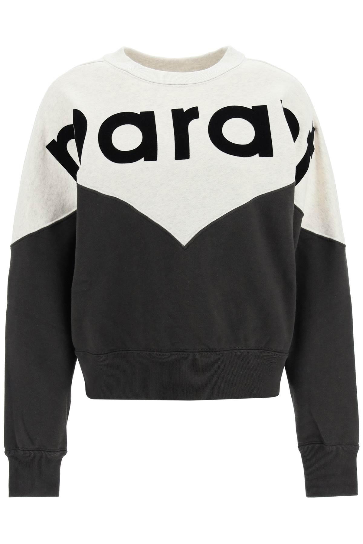 MARANT ETOILE Isabel 'houston' Sweatshirt With Flocked Logo in Black | Lyst