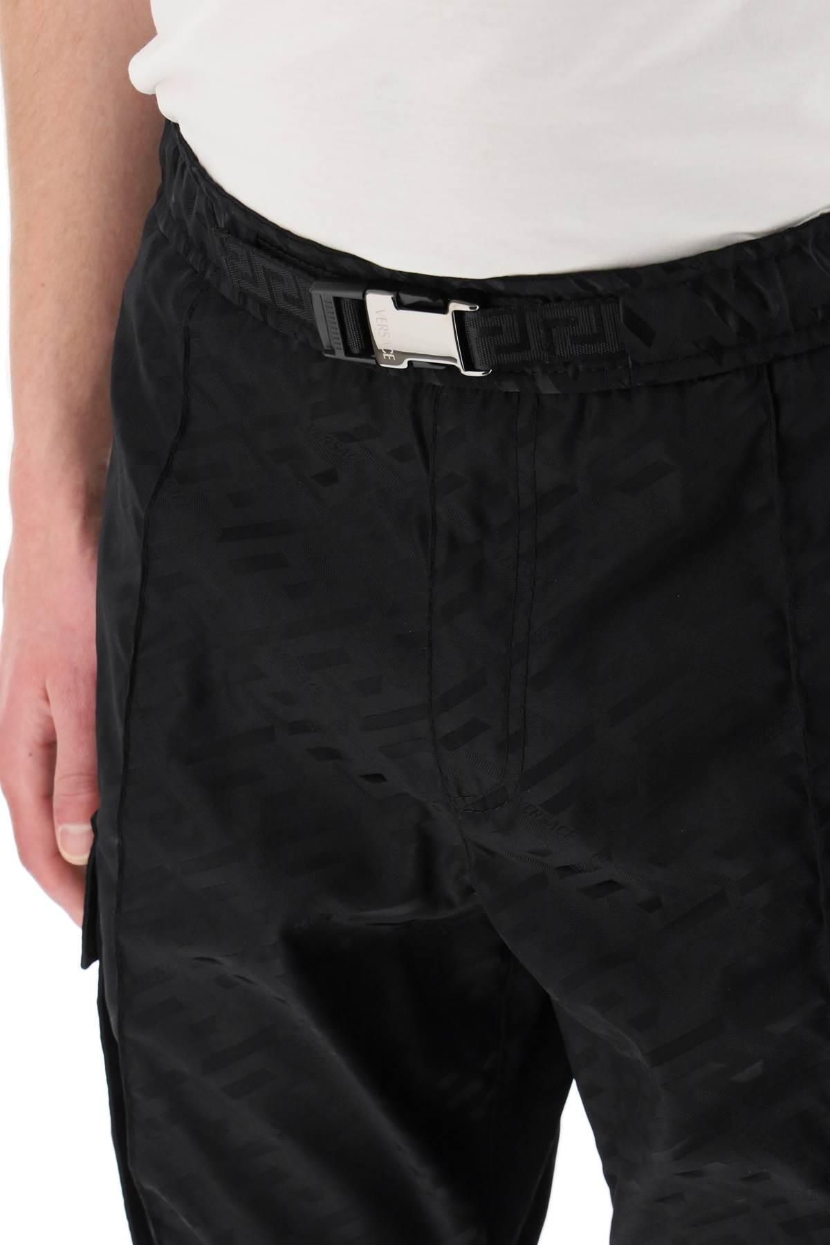 Slacks and Chinos Versace Trousers Versace Synthetic Black La Greca Lounge Pants for Men Mens Trousers Slacks and Chinos 