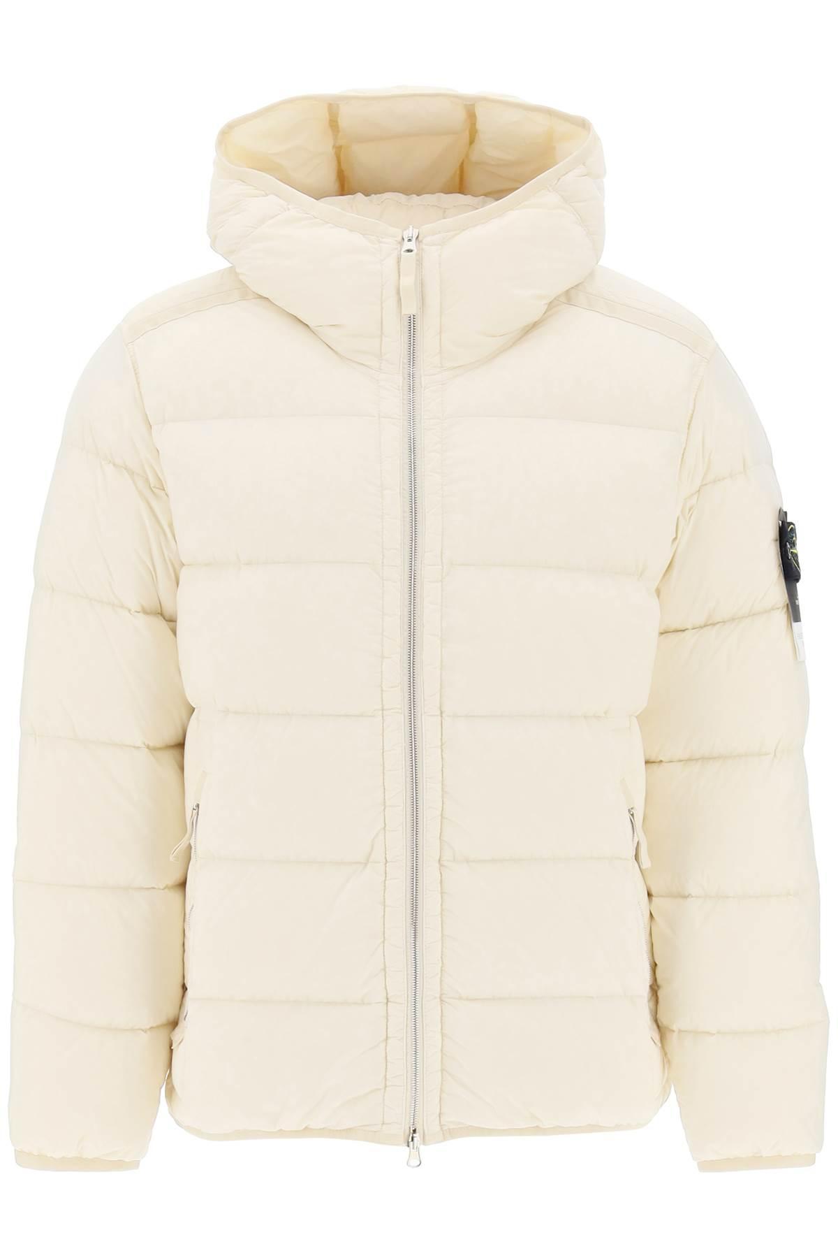 Stone Island Hooded Puffer Jacket In Seamless Tunnel Nylon in Natural ...
