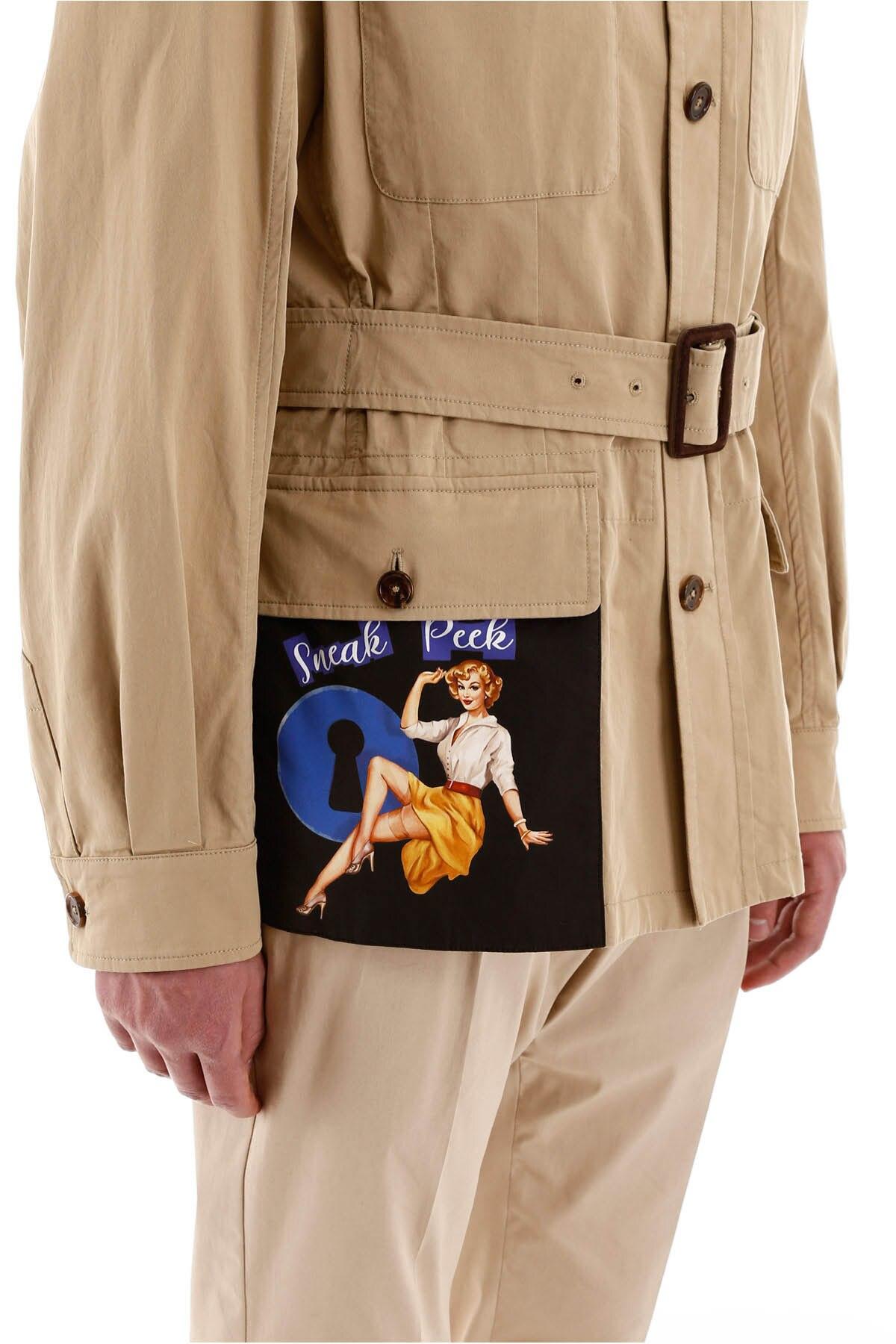 Dolce & Gabbana Synthetic Belted Safari Jacket in Beige (Natural 