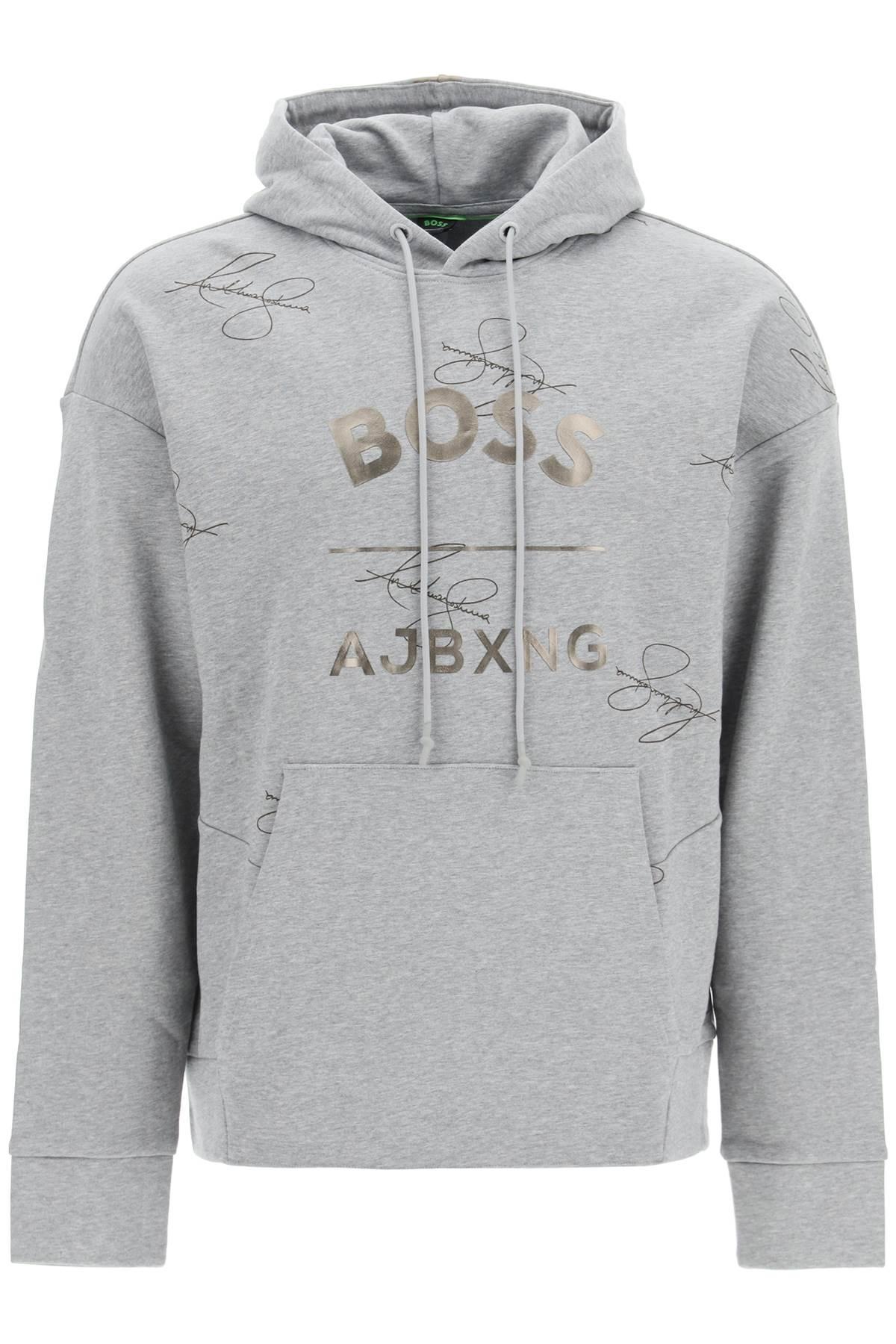 BOSS by HUGO BOSS Signature Hoodie X Ajbxng in Gray for Men | Lyst