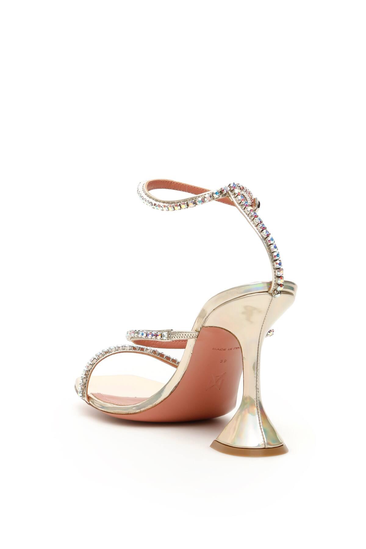 amina muaddi gold sandals