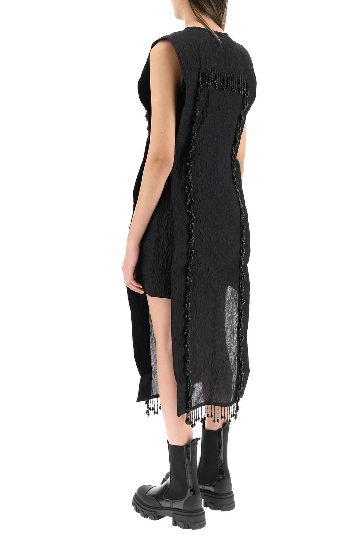 Save 61% Ganni Synthetic Jacquard Organza Dress in Black Womens Dresses Ganni Dresses 