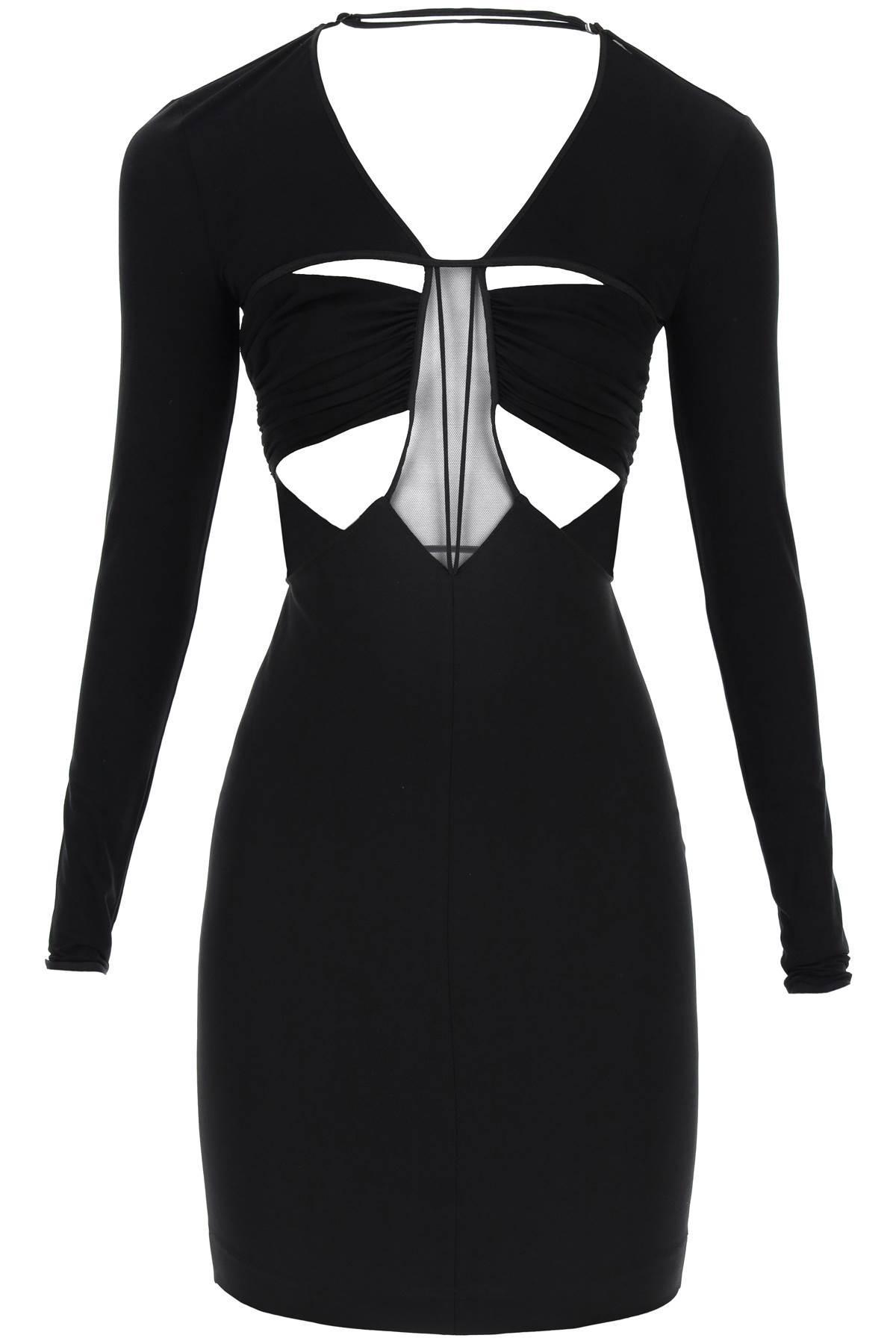 Nensi Dojaka Long Sleeve Mini Dress With Cut-out in Black | Lyst