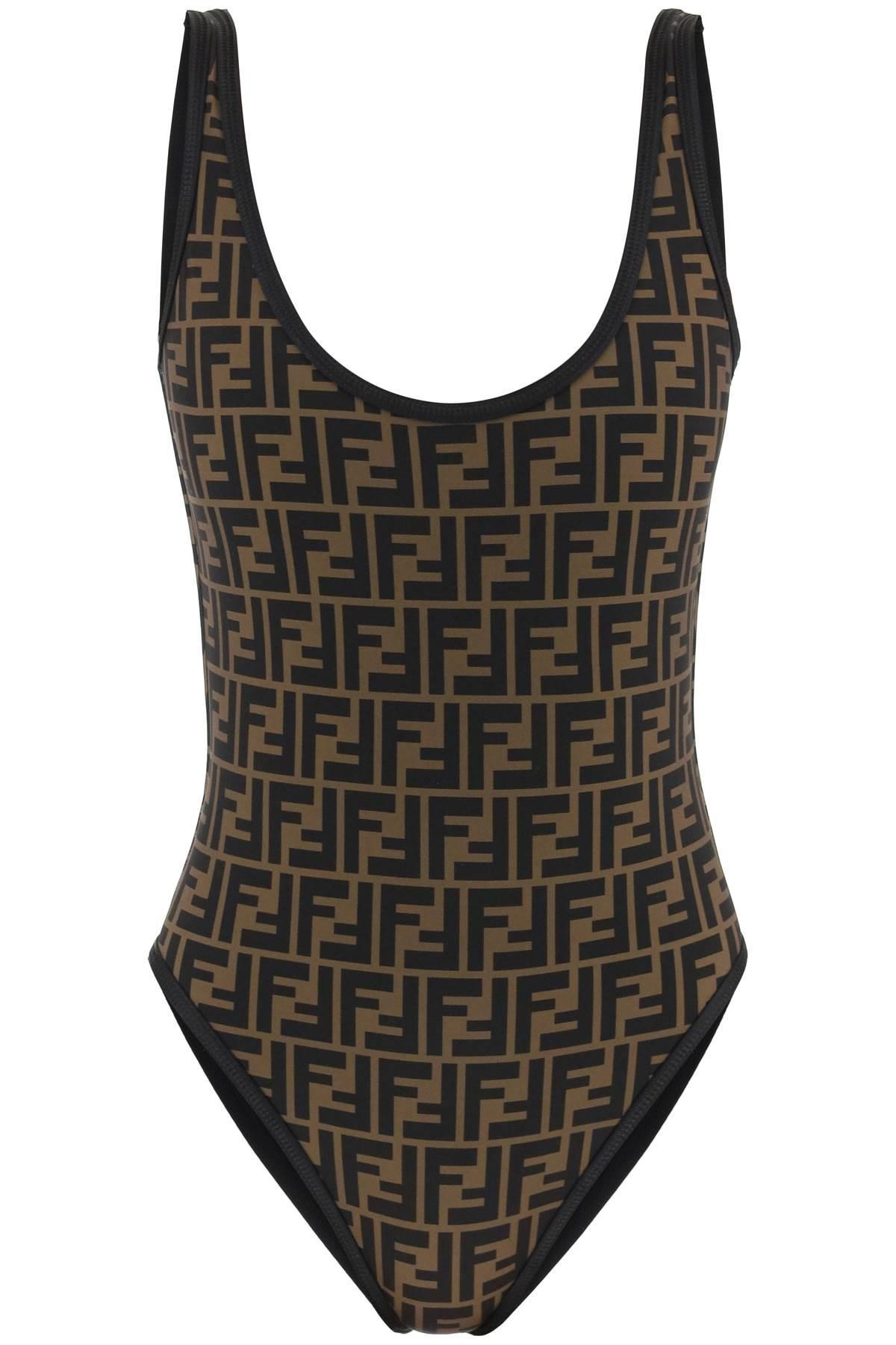 One-piece swimsuit Fendi Brown size 42 IT in Synthetic - 23610709