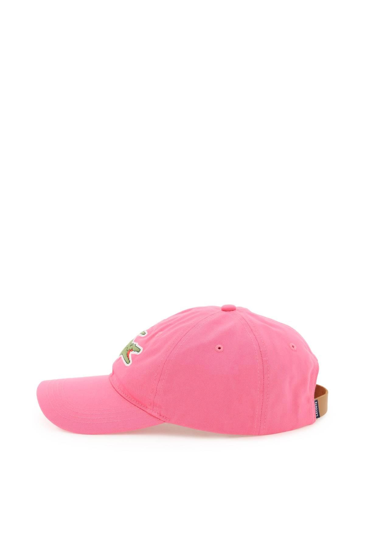 Pink Mens Hats Lacoste Hats for Men Lacoste Cotton Logo Baseball Cap in Fuchsia 
