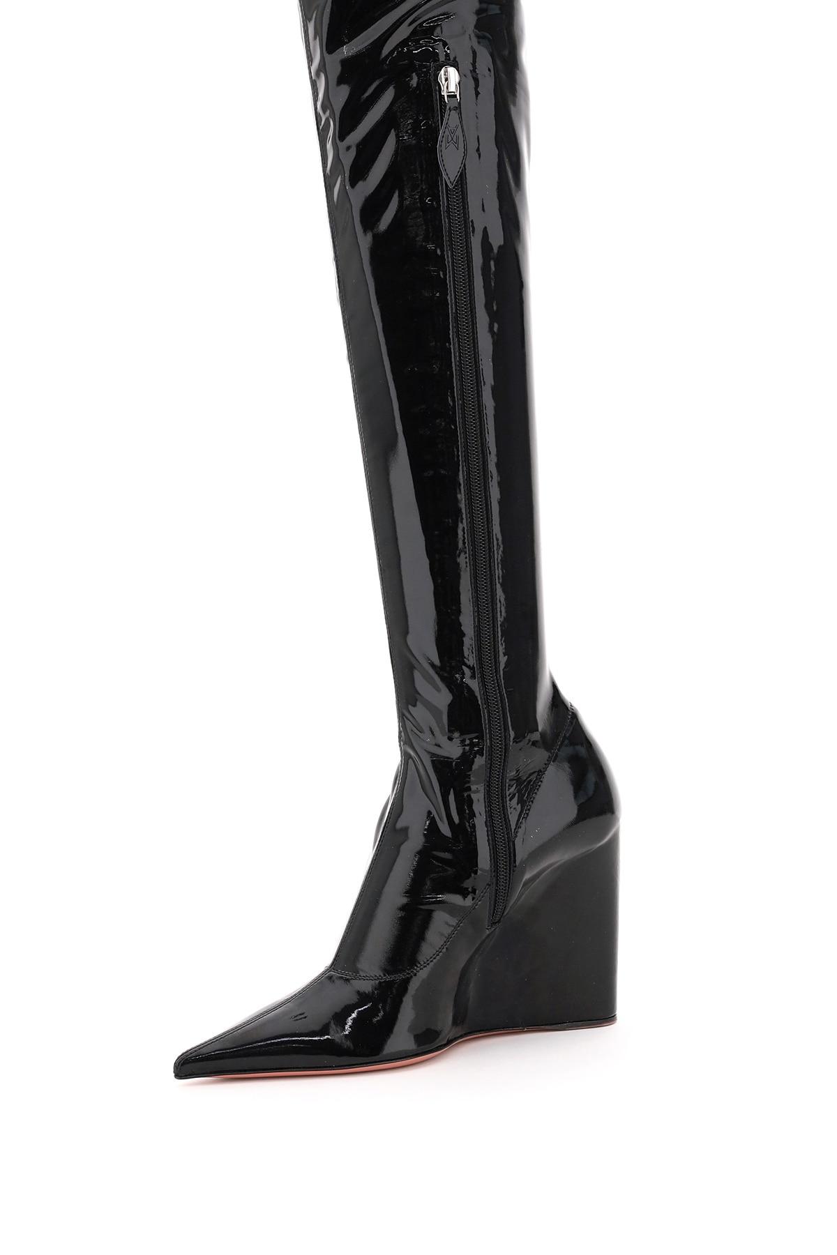 AMINA MUADDI Danielle Thigh High Latex Boots in Black | Lyst