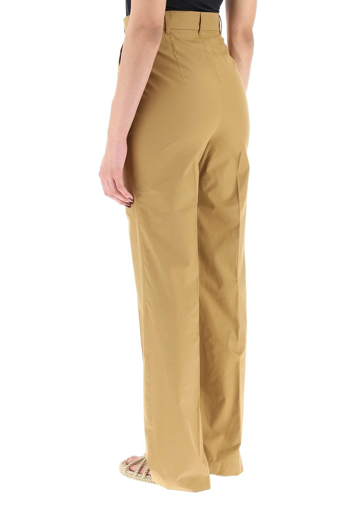 Slacks and Chinos Straight-leg trousers Womens Clothing Trousers Max Mara Studio Cotton High Waist Straight Leg Trousers in Pink 