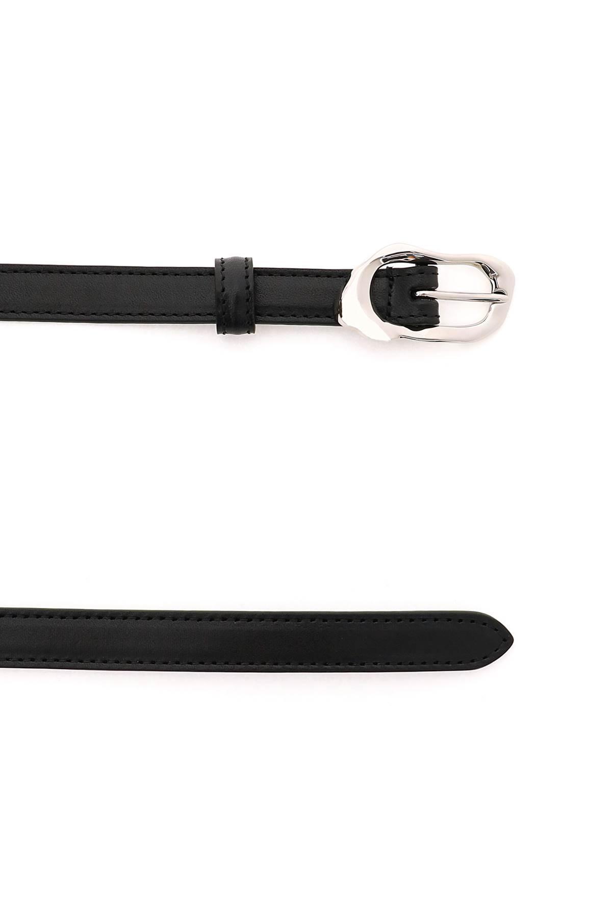 Alexander McQueen Leather Scultpural Buckle Thin Belt | Lyst