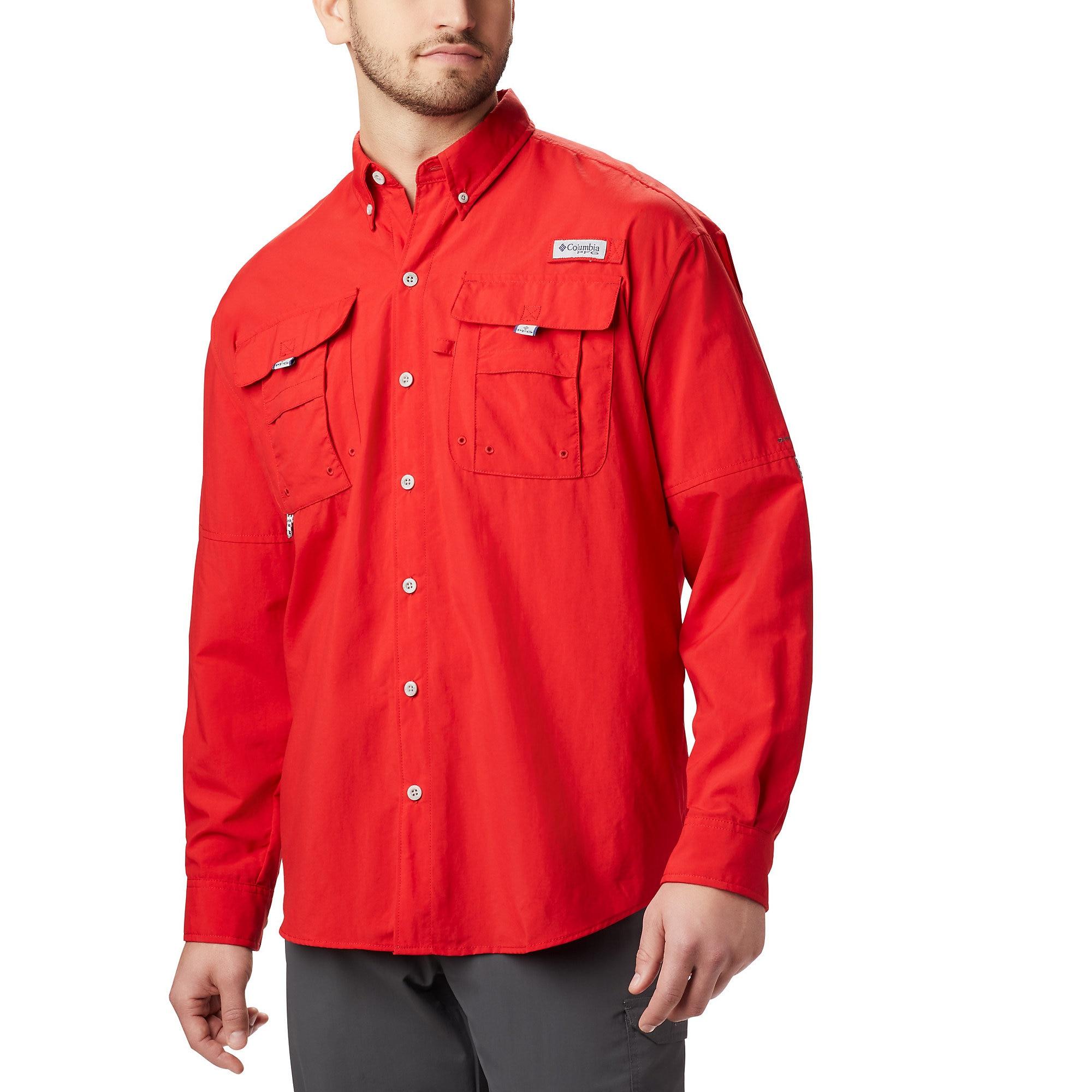 Columbia Synthetic Pfg Bahama Ii Long Sleeve Shirt, Breathable With Uv