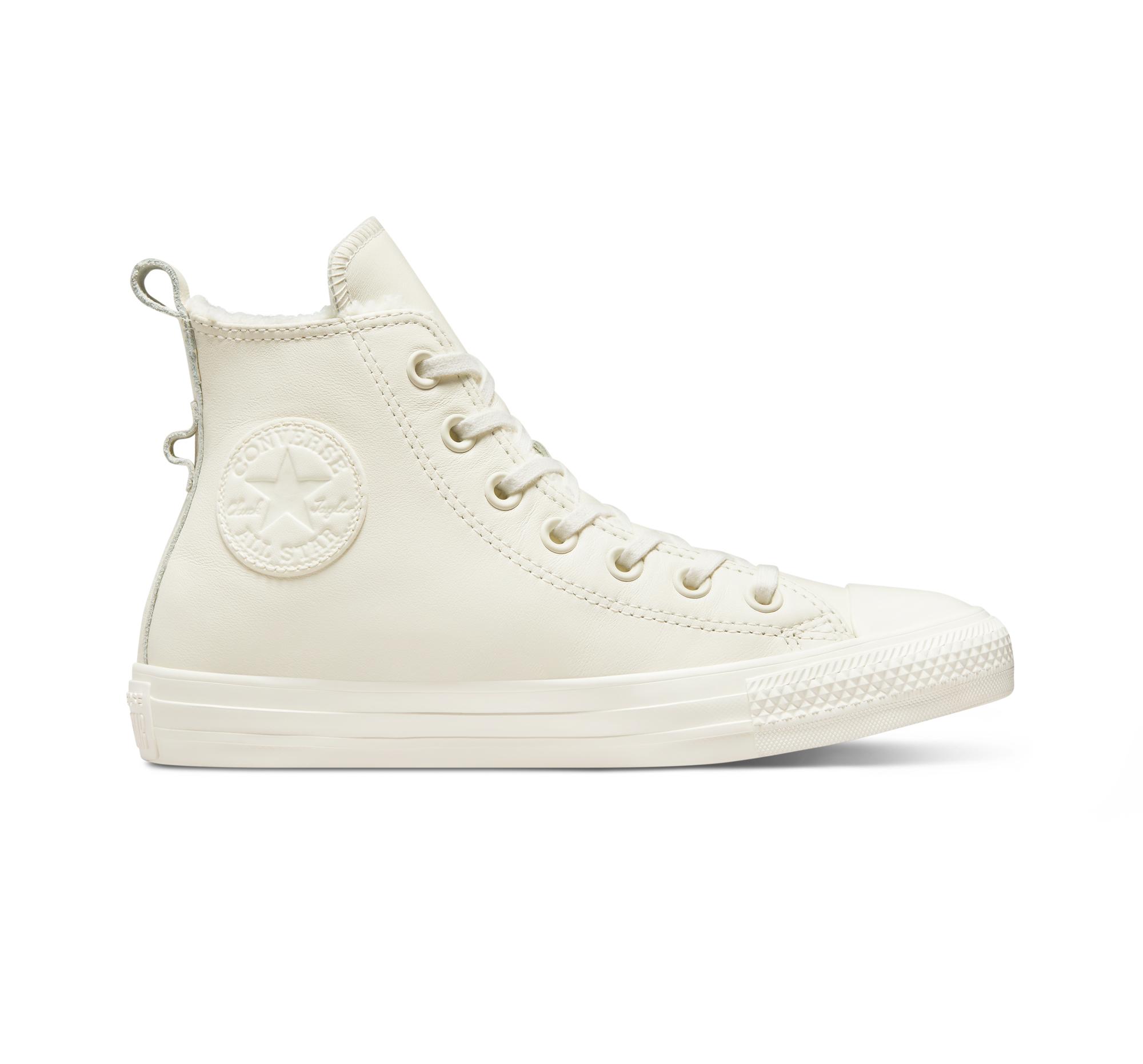 Converse Chuck Taylor All Star Lined Leather in White | Lyst