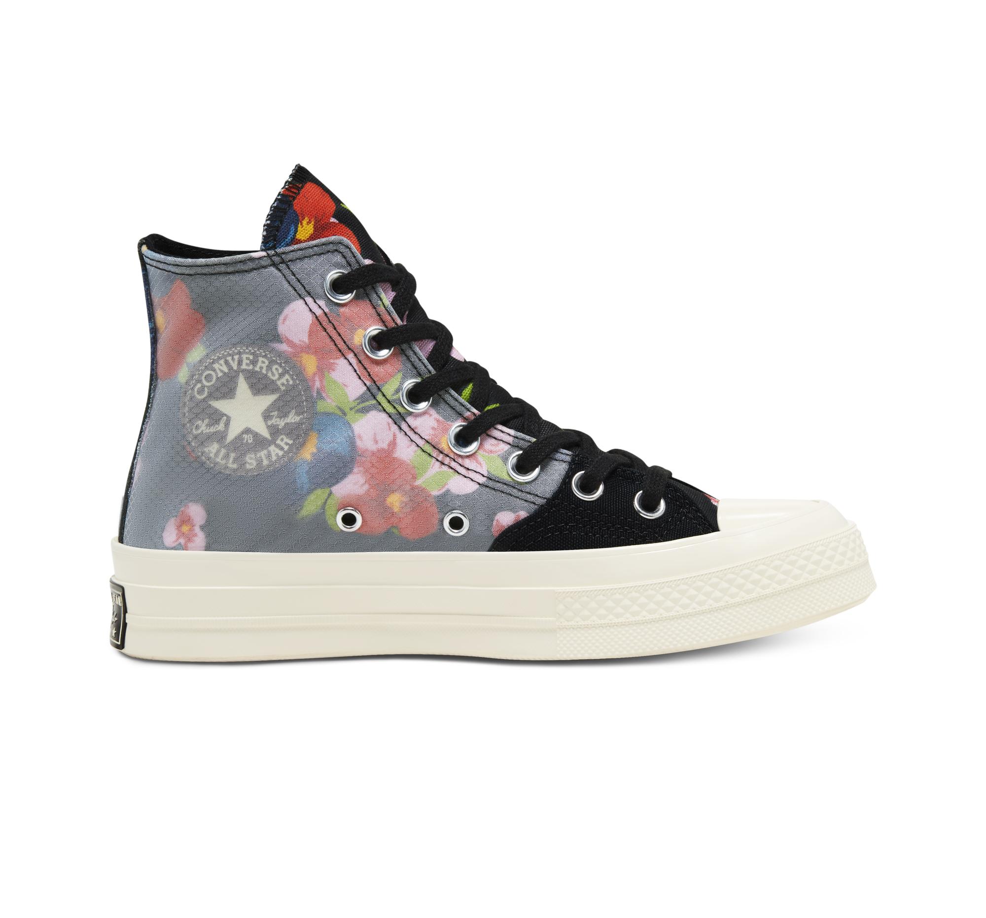 black floral converse