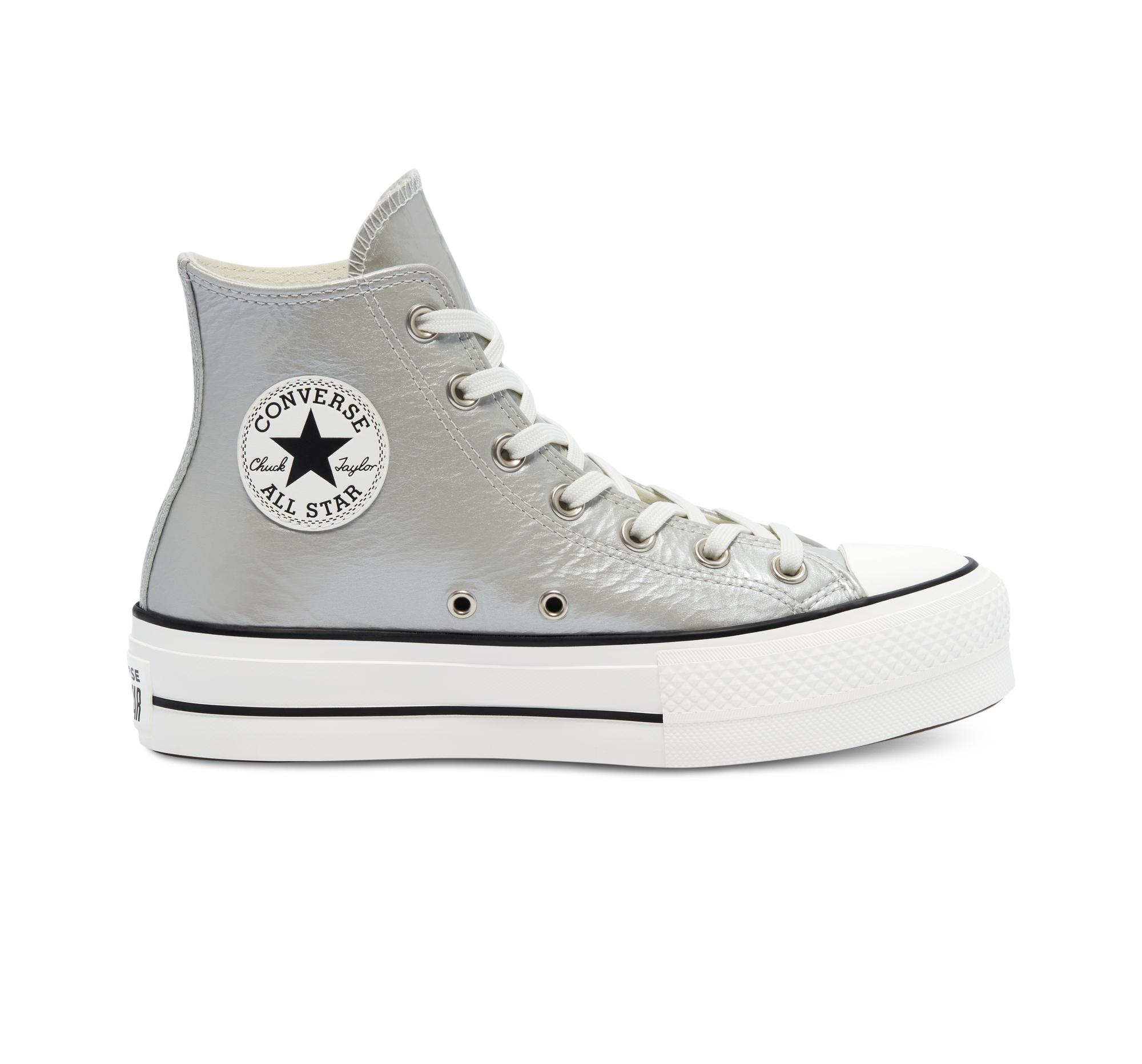 Converse Rubber Chuck Taylor All Star Hi Lift Sneakers in Silver ... سلمى