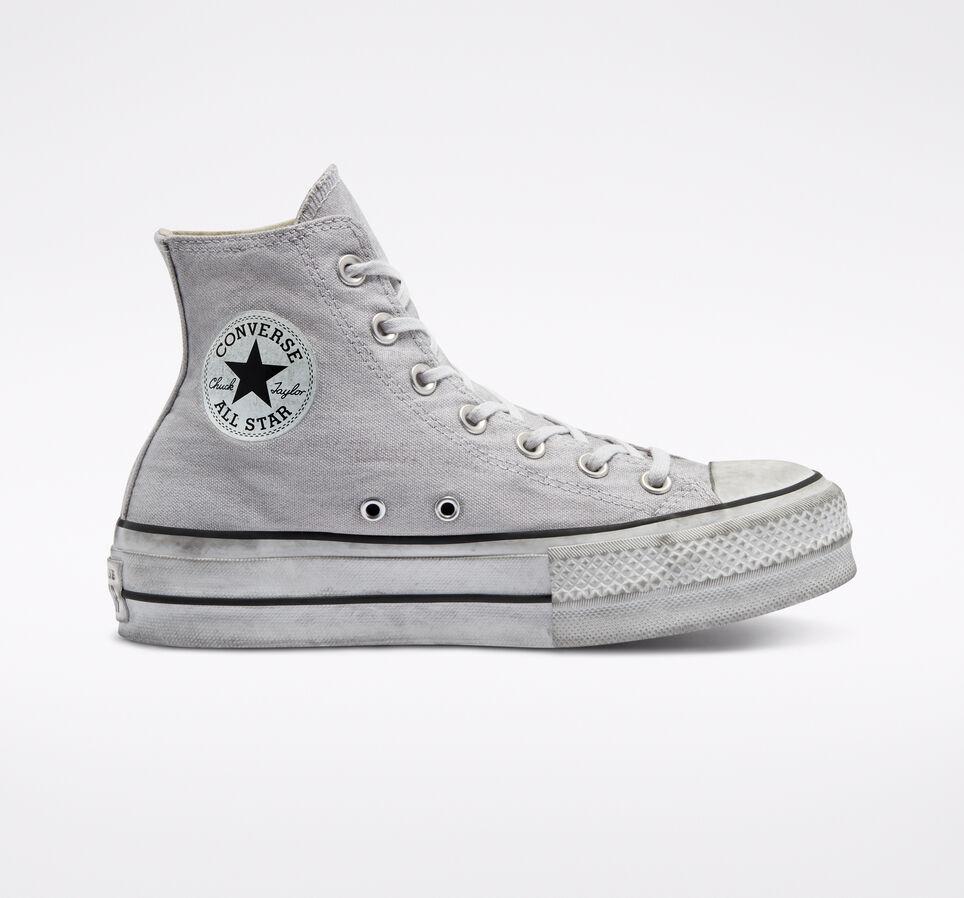 Converse Chuck Taylor All Star Lift Platform Smoked Canvas in Grey | Lyst UK