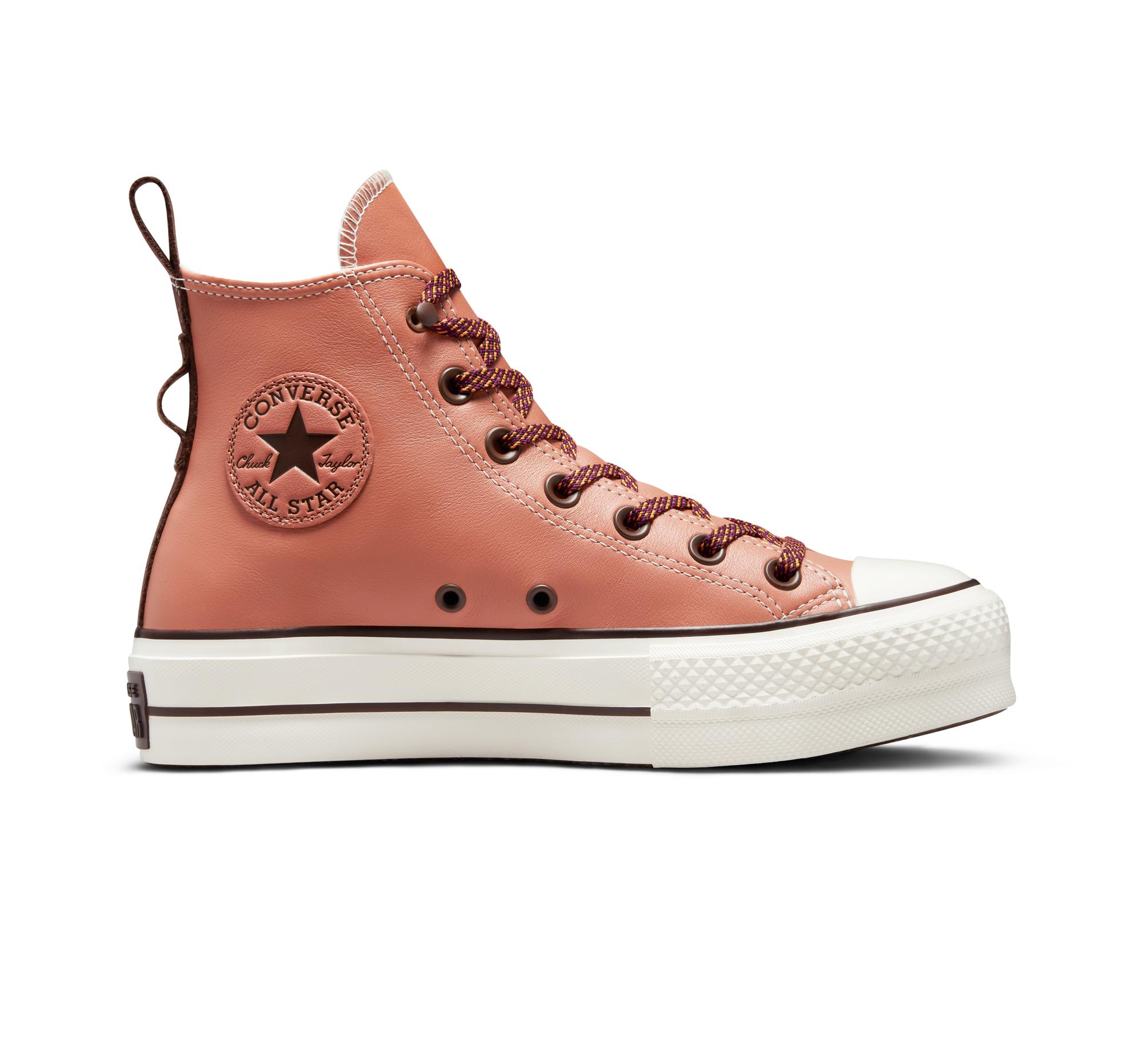 Converse Chuck Taylor All Star Lift Platform Tonal Leather in Brown | Lyst