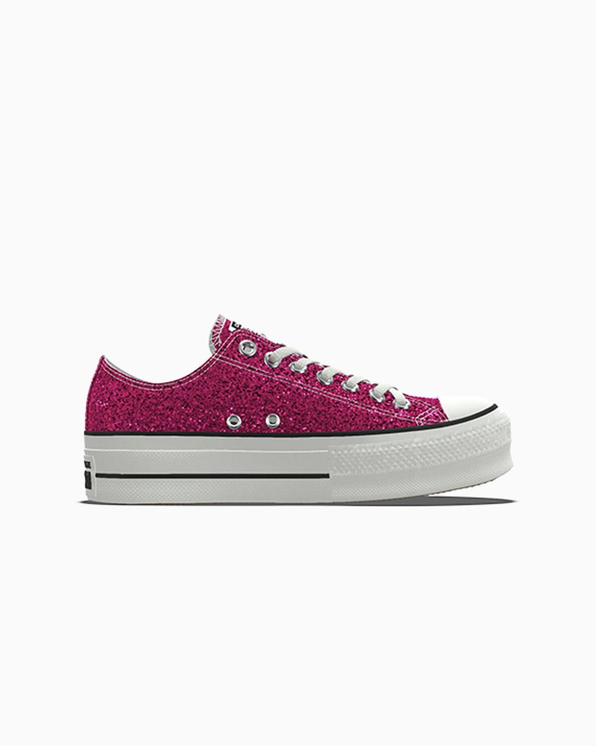 Pink glitter chuck taylors hotsell