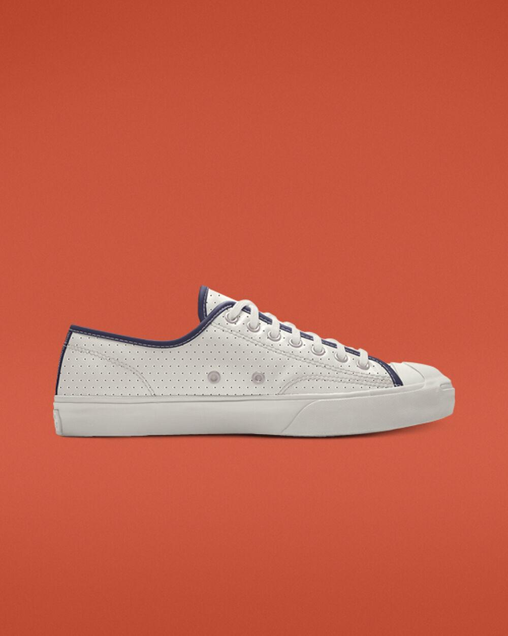 Converse Custom Jack Purcell Leather Low Top in White for Men - Lyst