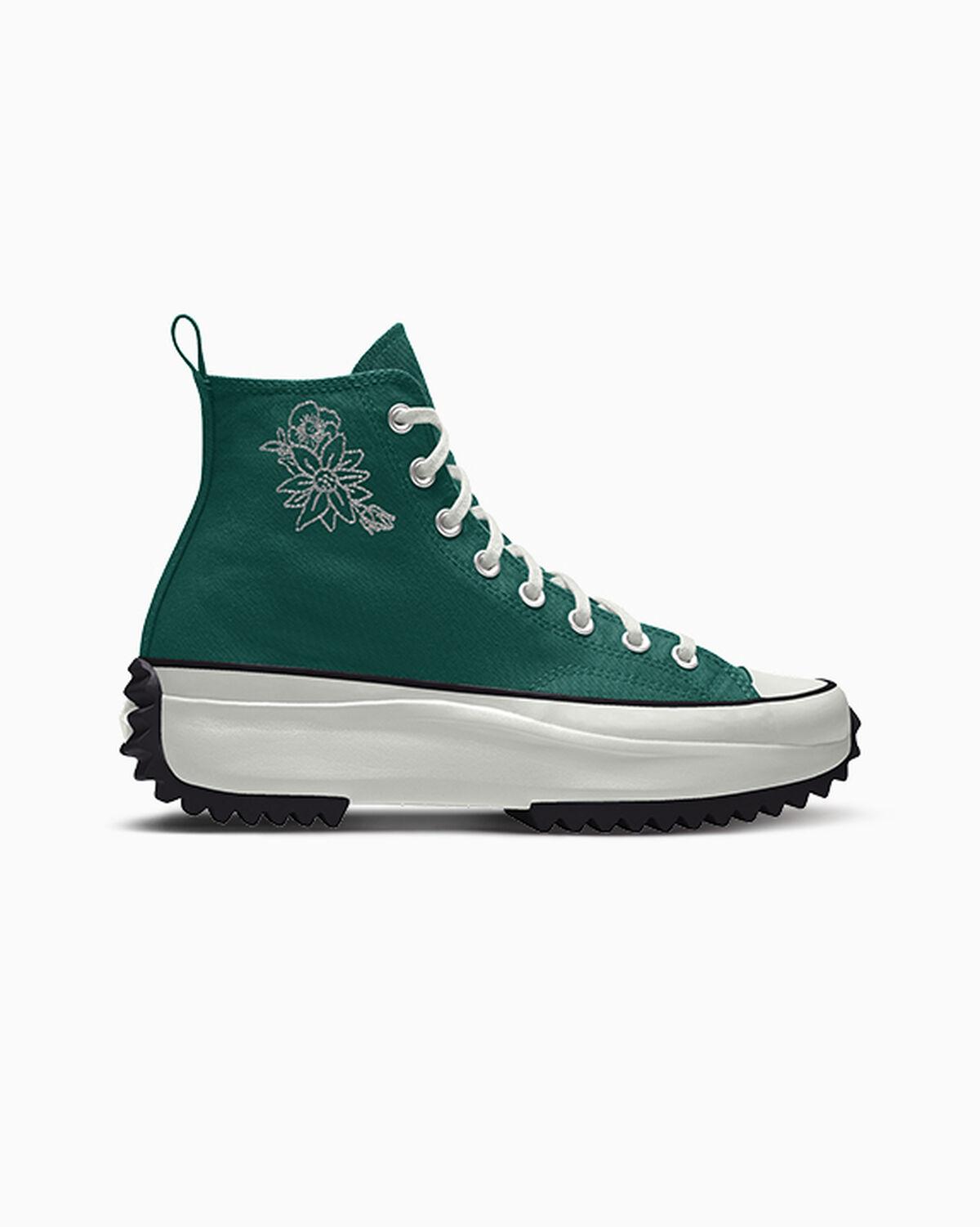 Converse Custom Run Star Hike Platform Embroidery By You in Green